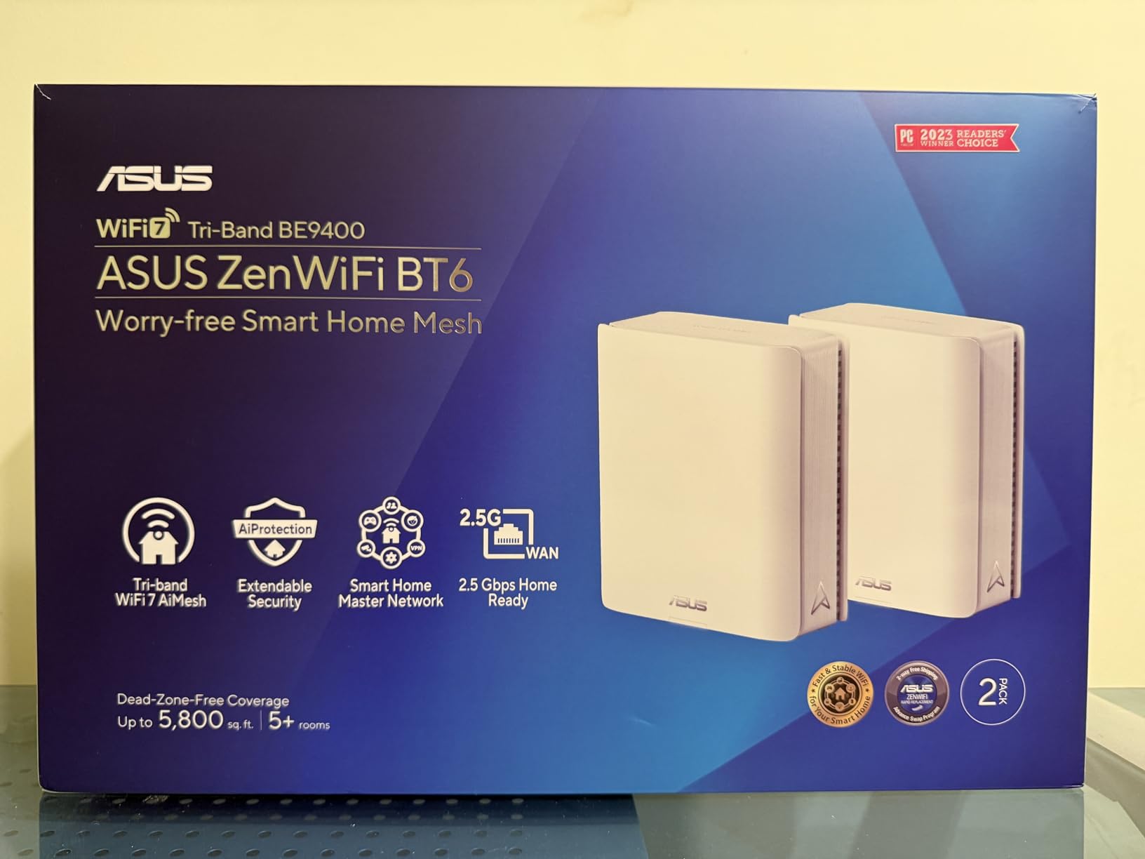ASUS ZenWiFi BT6 Tri-Band WiFi 7 Mesh, 9.4 Gbps, 5800 sq.ft. (2pk) customer photo 2