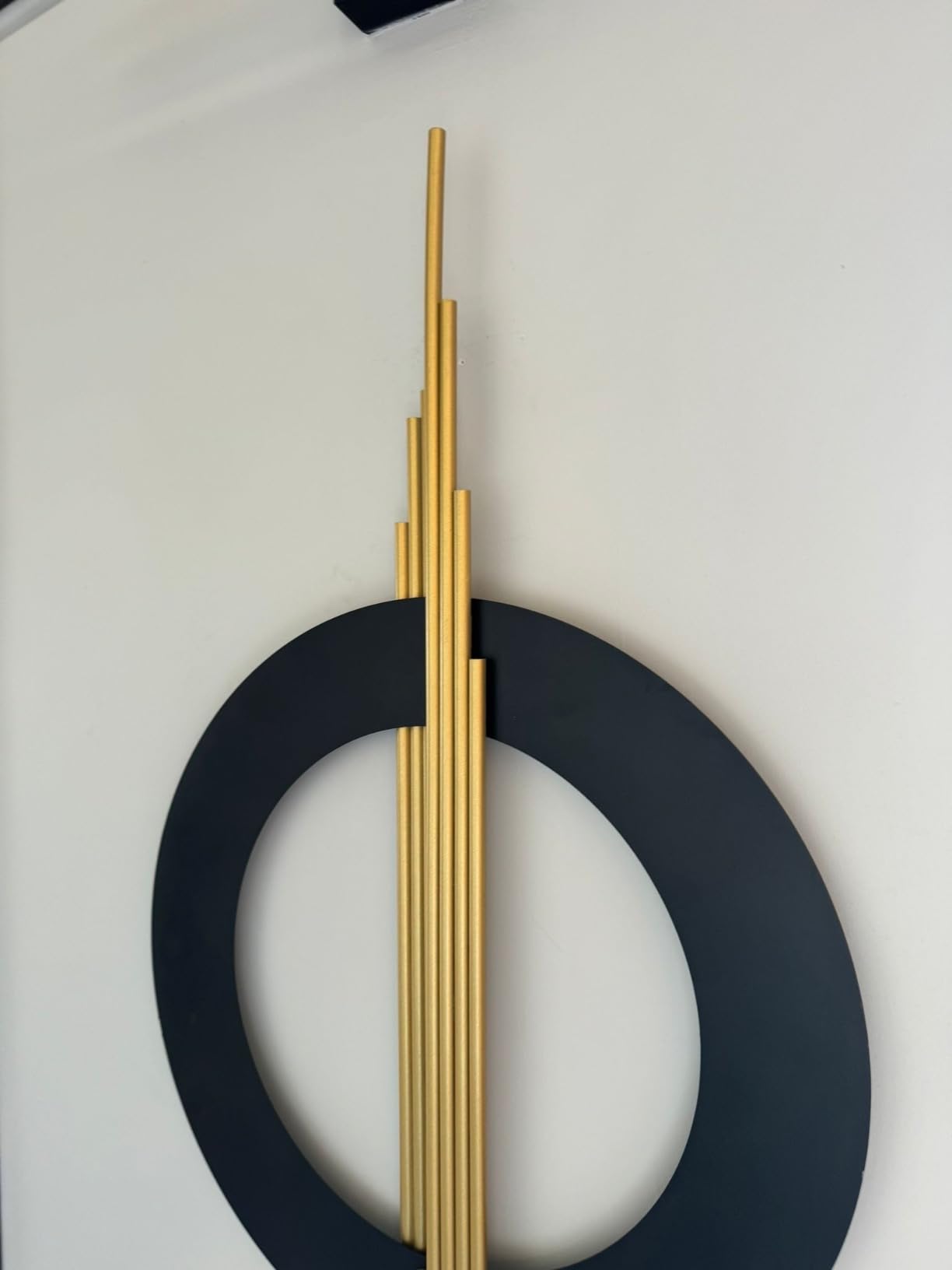Geometa 3D Large Black and Gold Metal Wall Art, Living Room Wall Decor, Geometric Wall Art, Modern Home Decor (39 x 19 inches) customer photo 2