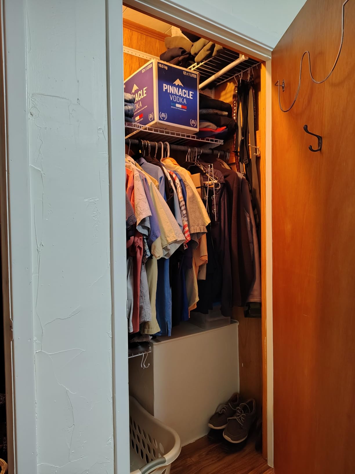 SONGMICS HOME Closet System, Closet Insert Organizer, 2 ft, Adjustable Metal Shelving Unit with 2 Hanging Rods, 2 Shelves, and Hooks, for Pantry Mudroom Garage Basement, Cloud White URGR030W01 customer photo 2