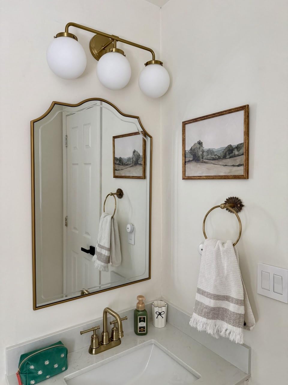 POZINO Gold Scalloped Mirror, 24