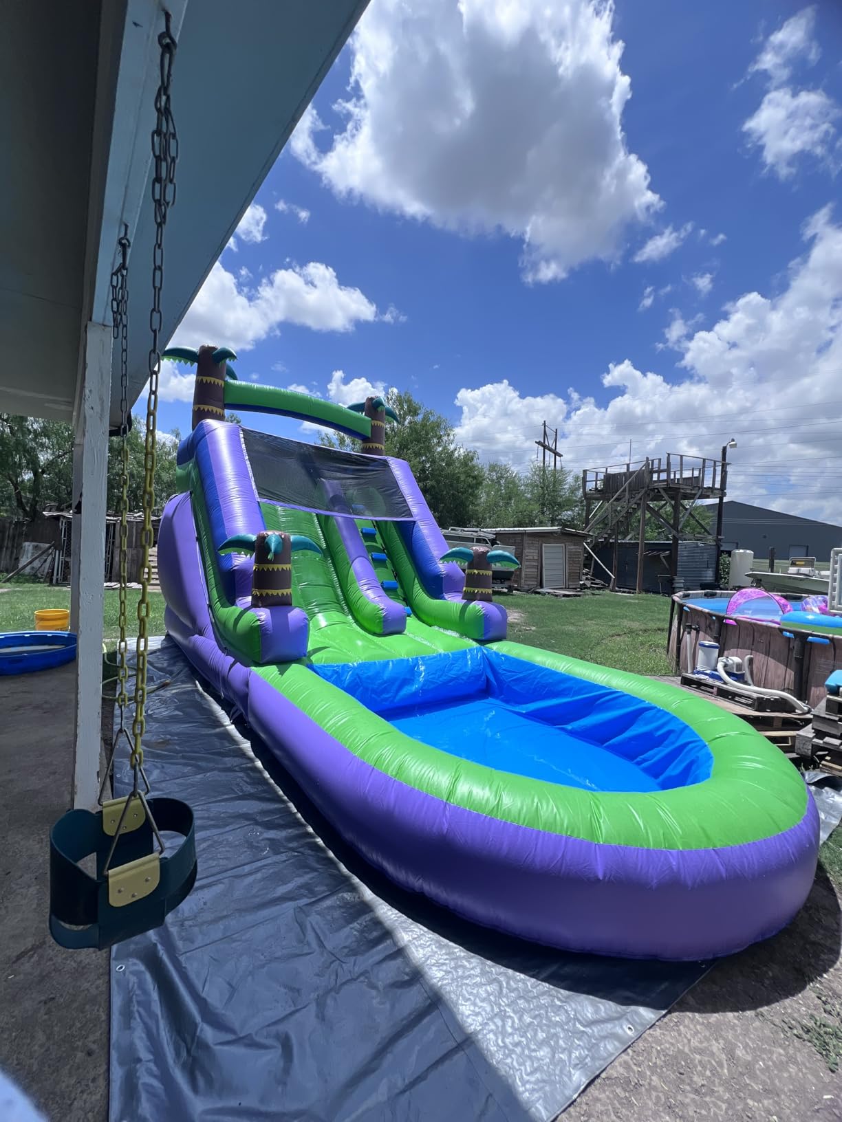 21FT(L) Commercial Water Slide for Adults Kids, 100% PVC Inflatable Adult Water Slide with 950W Blower, 0.45mm Heavy Duty Vinyl, 21x9x12ft customer photo 1