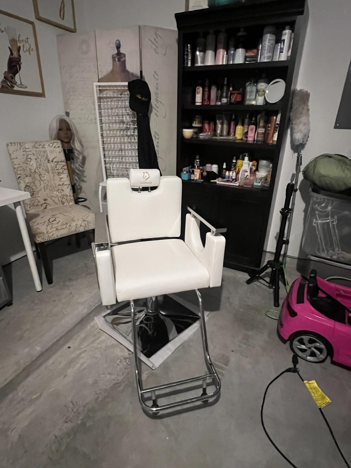 Heavy Duty Barber Chair, 360° Swivel Reclining Salon Chair for Hair Stylist, Height Adjustable Hydraulic Hairdressing Chair with Footrest for Barber Shop, Beauty Salon, Hairdressers customer photo 1