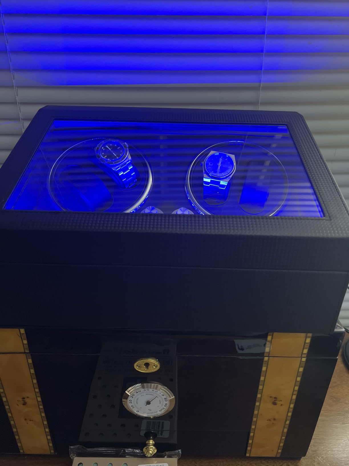ANWBROAD Watch Winder for Automatic Watches 4 Watch Rotator and 6 Extra Storages with Super Quiet Motor and LED Backlight customer photo 1