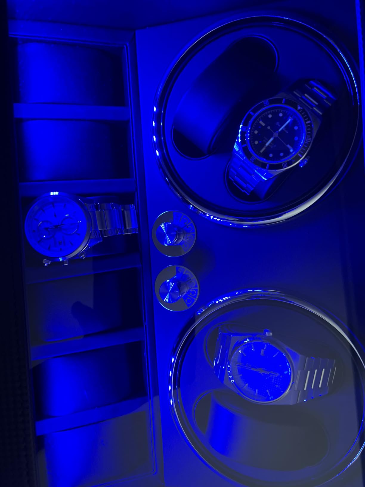 ANWBROAD Watch Winder for Automatic Watches 4 Watch Rotator and 6 Extra Storages with Super Quiet Motor and LED Backlight customer photo 2