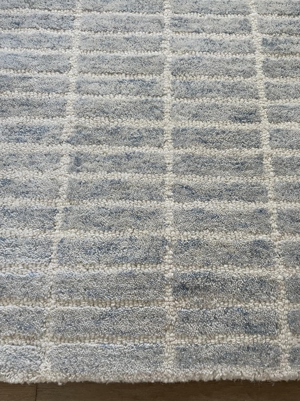 Restoration and Renovation Hand-Tufted 100% Wool Area Rug - Modern Geometric Grid Pattern (Smoke, 8' x 10') customer photo 2