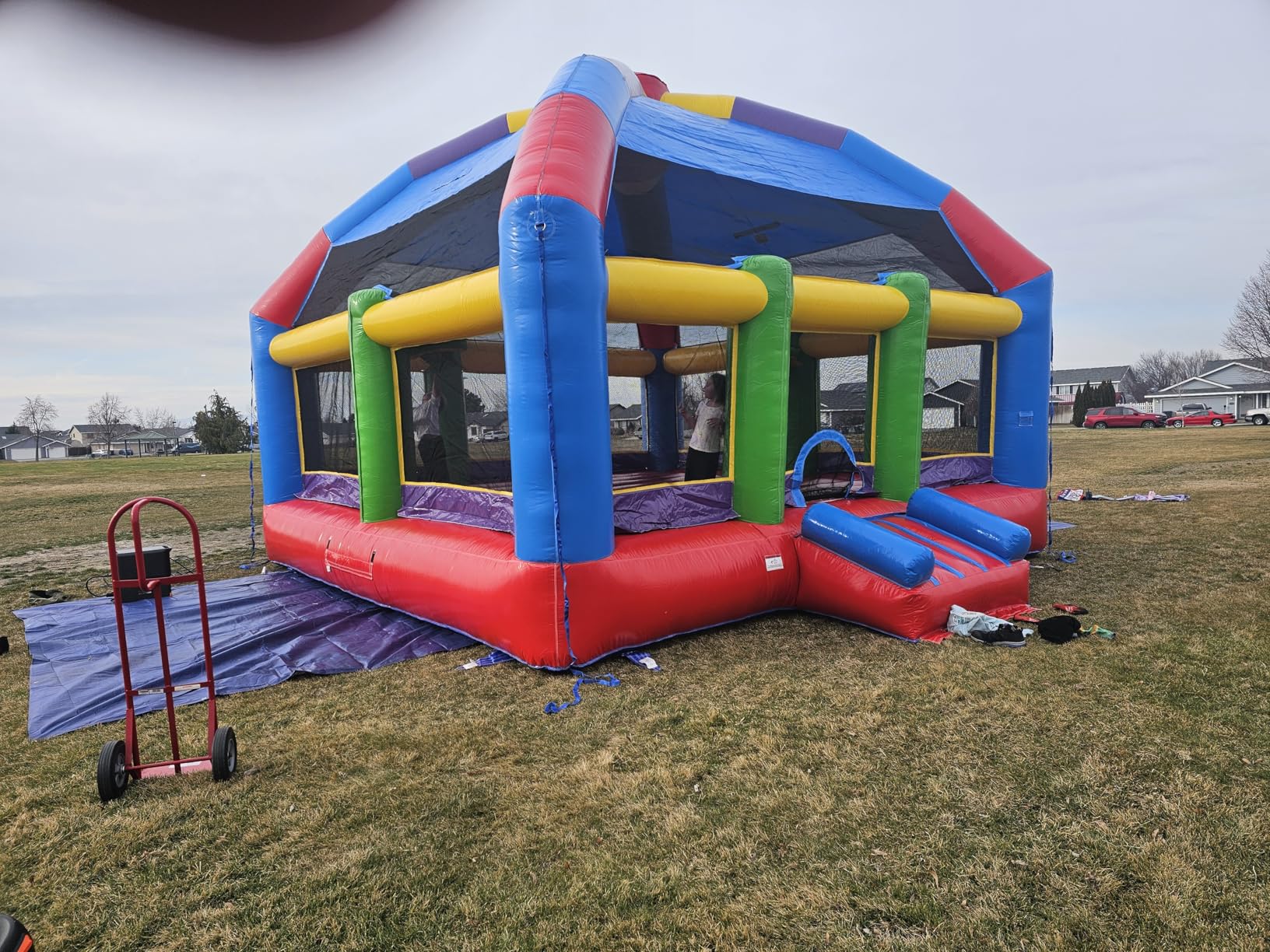XJUMP 20'x20' Commercial Grand Party Dome Inflatable Bounce House- 16ft Tall Heavy Duty 15oz PVC Vinyl with Basketball Hoop and Blower- Indoor & Outdoor Rental Grade customer photo 1
