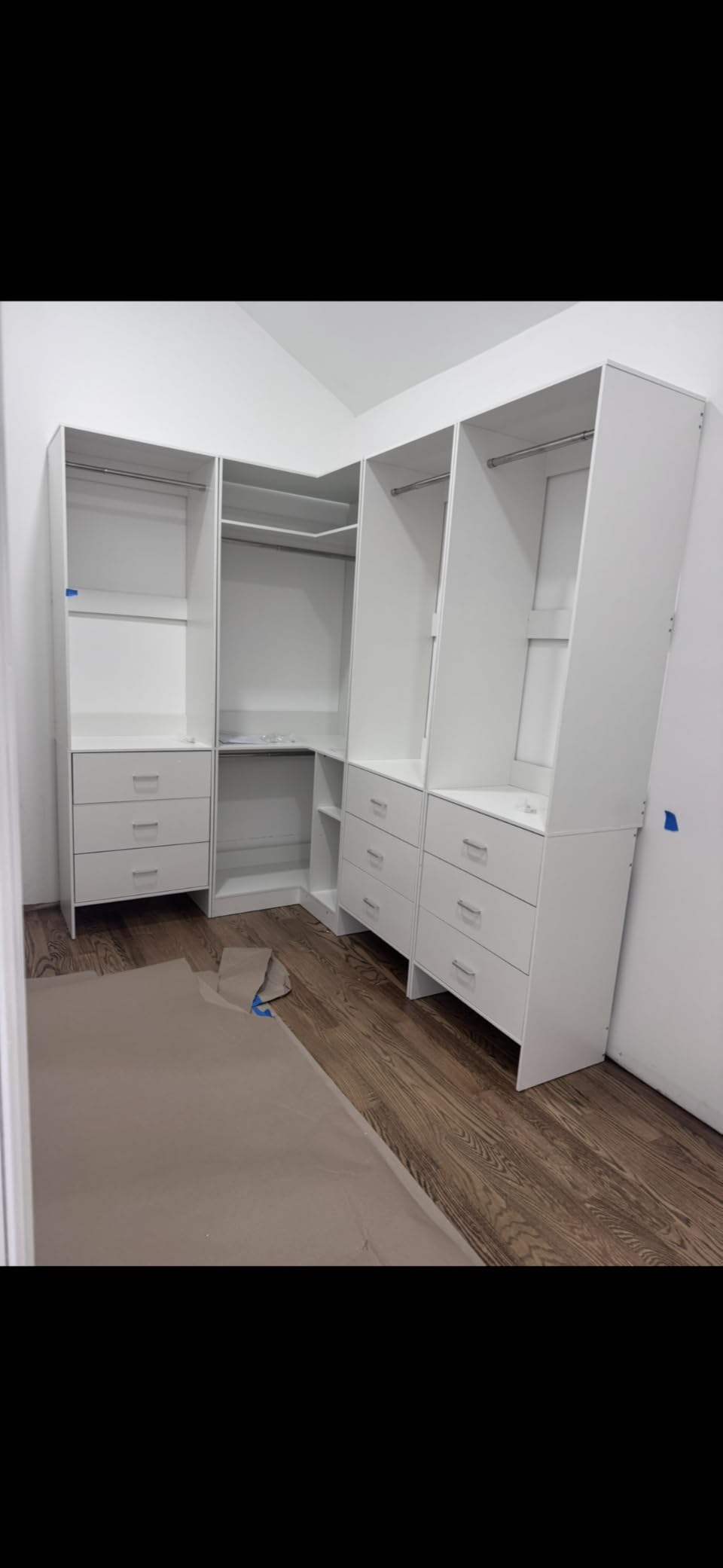 Aheaplus Closet System Closet Organizer, Wood Closet Organizer System, Walk-in Closet or Small Closets Wardrobe, Clothes Rack with Hanging Rods, 4FT Closets, Set of 2, White customer photo 1