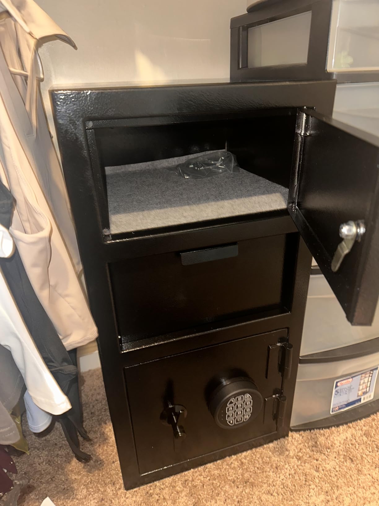 9.5 CUB Drop Safe Heavy Duty Dual Door Safe Box Fireproof Waterproof Money Safes Box with Digital Combination and Anti-Fishing & Free Fireproof Bag customer photo 2