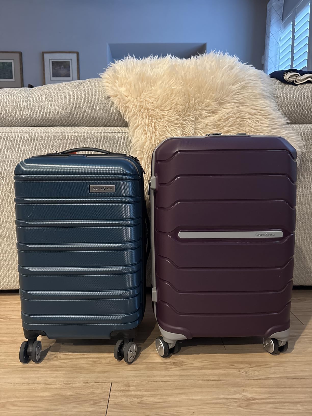 Samsonite Freeform 2-Piece Luggage Set - Carry-On & Large Checked Luggage with Dual Spinner Wheels - Durable Polypropylene Hardshell - TSA Lock, Airline-Approved - Expandable Hard Shell - Sky Blue customer photo 1