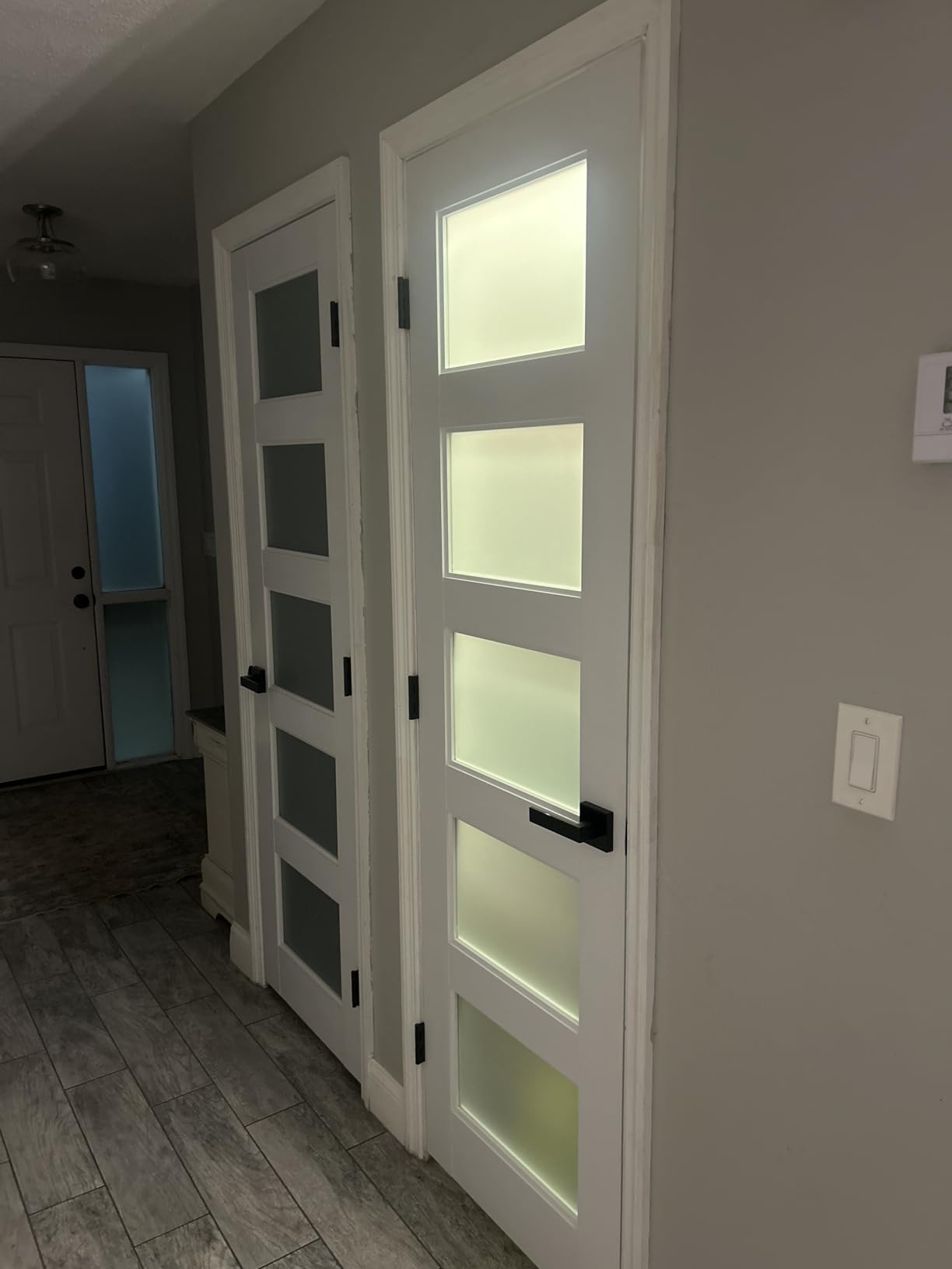 SMARTSTANDARD 5-Panel Frosted Glass Interior Door Slab, (24