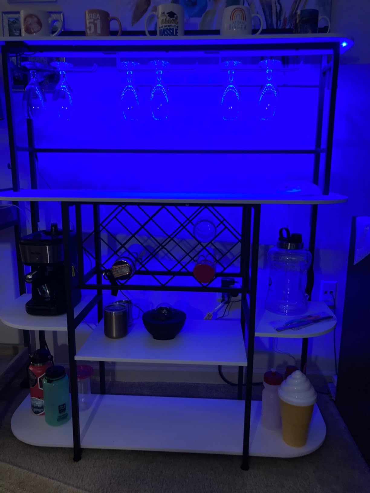 ROCHECASA Wine Rack with LED Light, 6-Tier Bar Table Cabinet customer photo 1