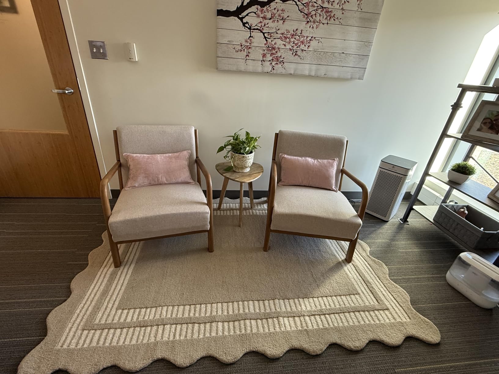 Luxury Hand-Tufted 100% Wool Runner Rug - 2.5x12 Ft, Soft Beige & Ivory with Elegant Scalloped Edge Border, Neutral Handmade Carpet with Cotton Backing for Living Room, Bedroom & Hallway customer photo 1