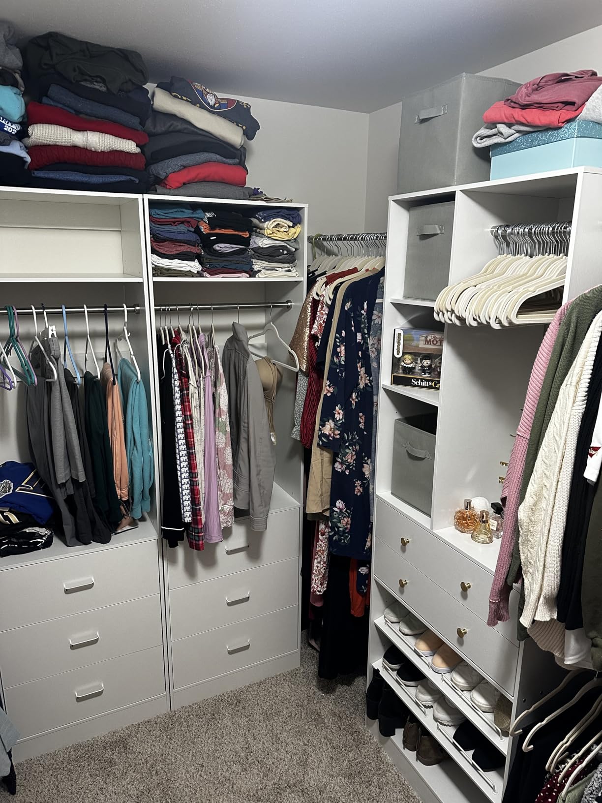 Besiost Closet System Set of 2, 4FT Closet Systems with 6 Wood Drawers, 48