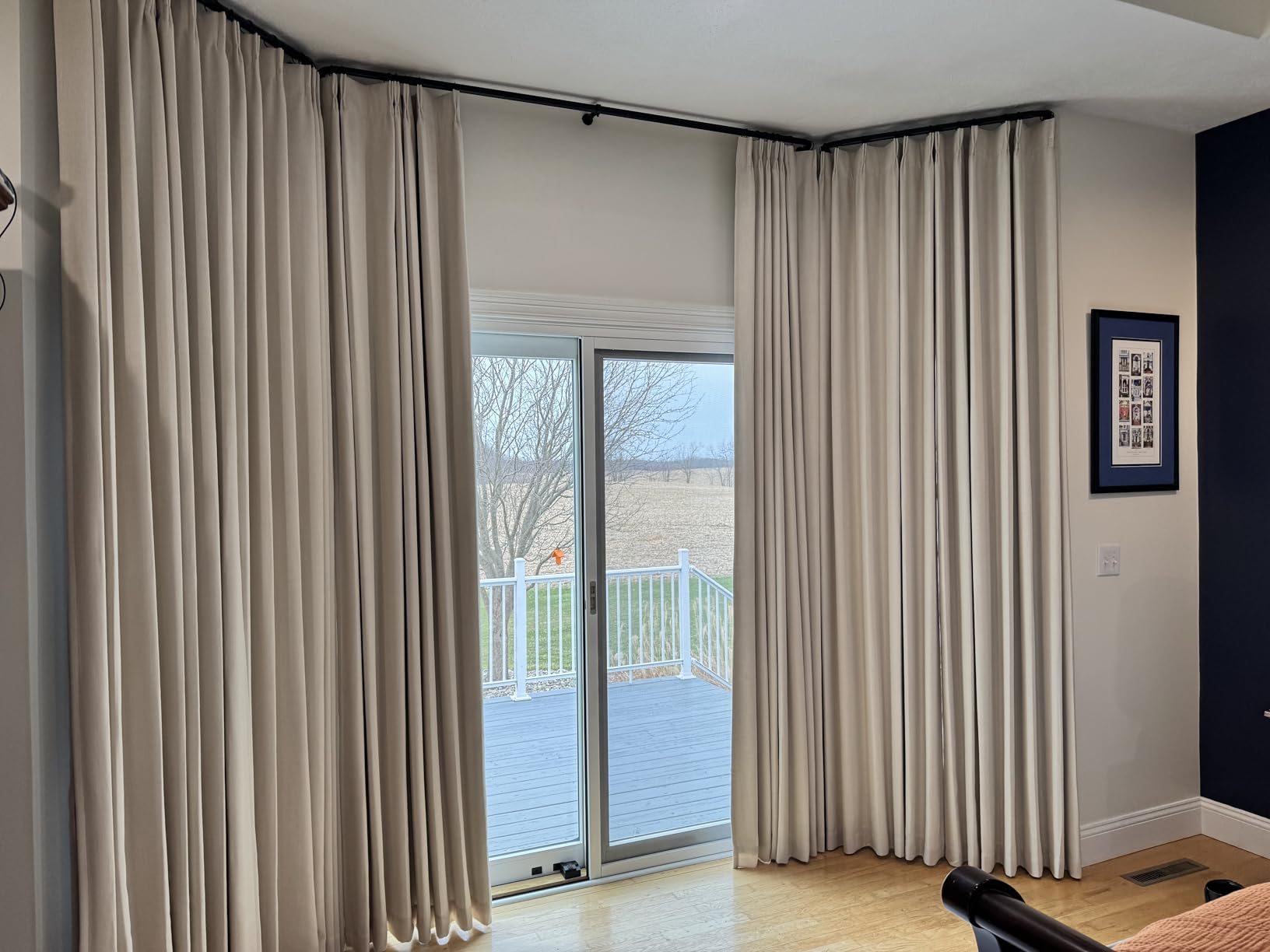 Floor to Ceiling Natural Linen Memory Trained Pinch Pleated Curtains 120 Inches Long 2 Panels for Sliding Glass Doors, Elegant Full Blackout Soundproof Viral Drapes Insulated Privacy for Dining Room customer photo 1
