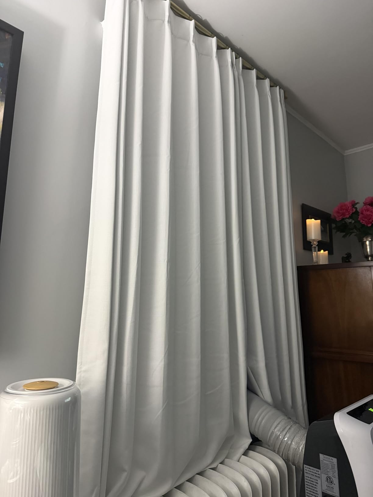 Floor to Ceiling Natural Linen Memory Trained Pinch Pleated Curtains 120 Inches Long 2 Panels for Sliding Glass Doors, Elegant Full Blackout Soundproof Viral Drapes Insulated Privacy for Dining Room customer photo 2