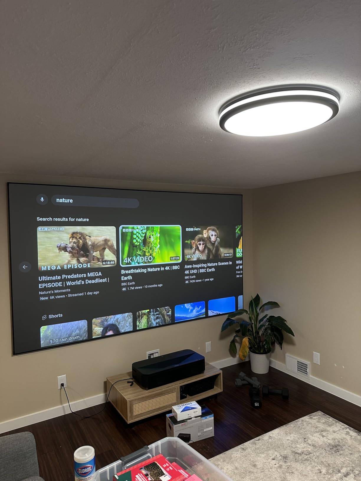 NothingProjector ALR Screen for Ultra Short Throw Projector, 95% Ambient Ceiling Light Rejecting, 150 inch, 4K/8K UHD, Active 3D, Fixed Frame 16:9, Wall Mount Anti Daylight UST, Black Series NothPJ customer photo 2