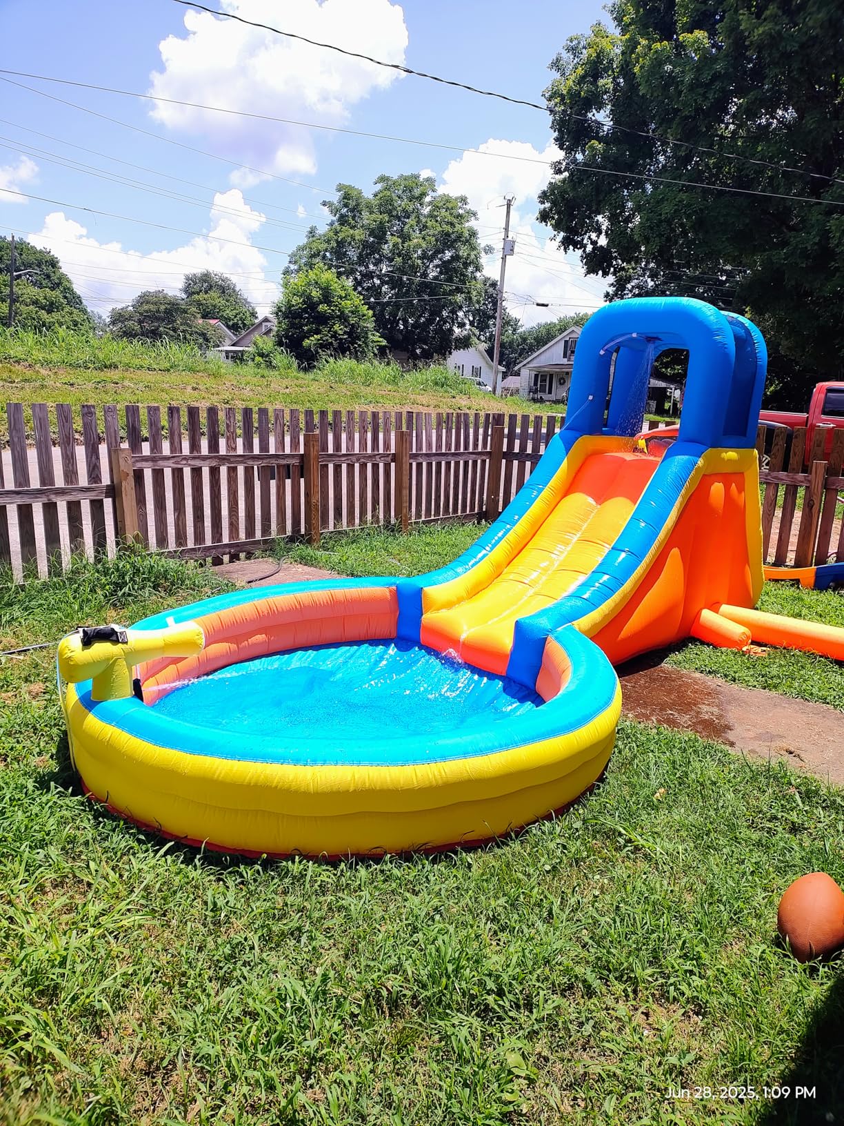 Inflatable Water Slide for Kids & Adults - 21FT XL USA Flag Blow Up Water Park with Large Splash Pool, Long Slide, Climbing Steps, Heavy-Duty PVC - Backyard Summer Fun customer photo 1
