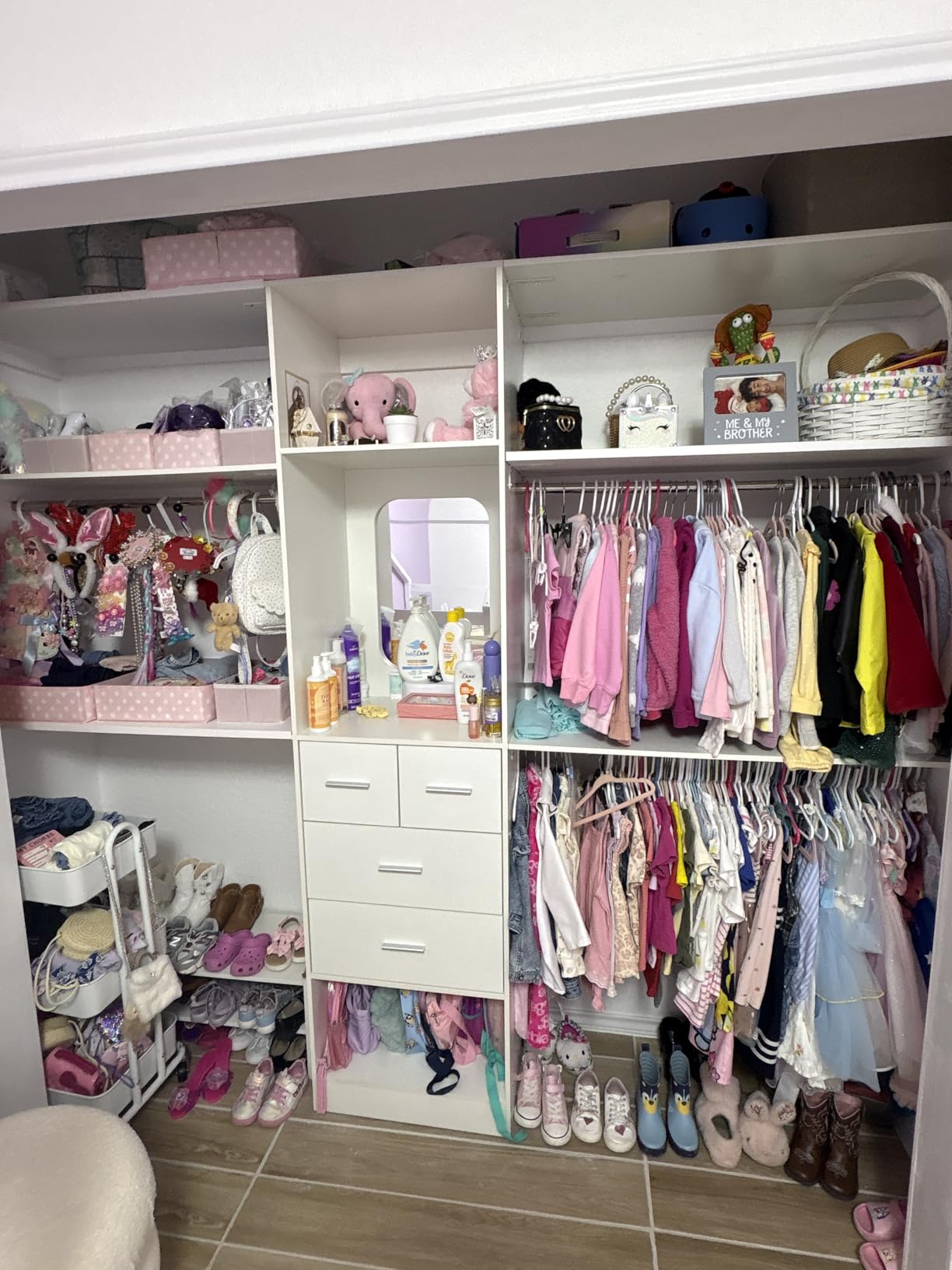 Unikito 8FT Closet System with 4 Drawers, 96