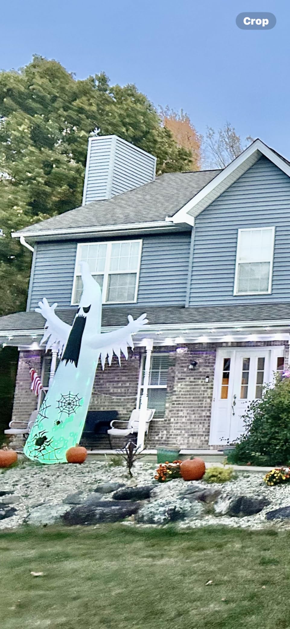 Joiedomi 12 FT Halloween Inflatables Giant Ghost Outdoor Decorations, Halloween Blow Up Ghost Yard Decorations with 3-Colored Flashing Flame Light for Lawn Party Scary Decor customer photo 1