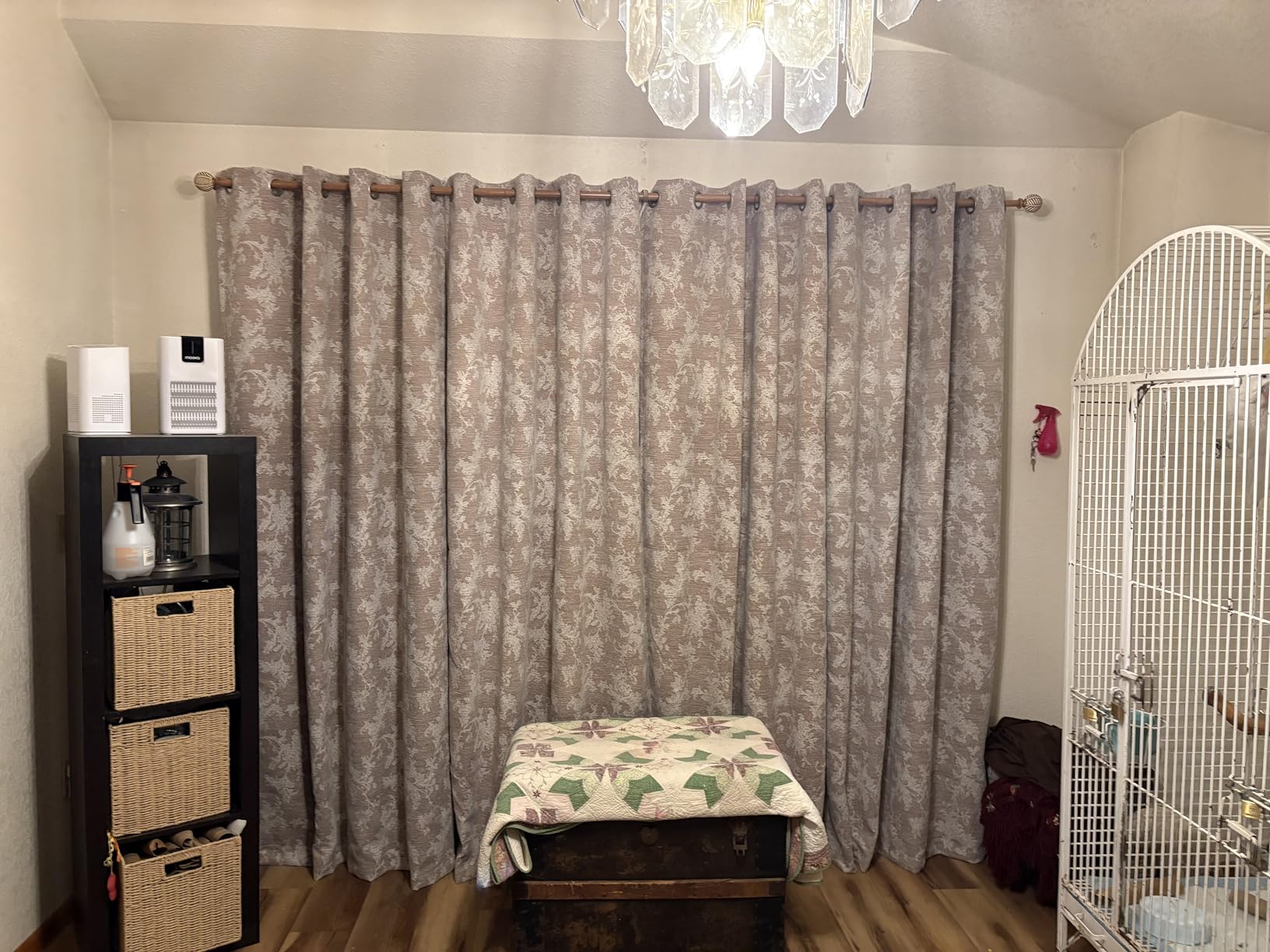 FMFUNCTEX Rust Brown Floral Jacquard Blackout Curtains 84 Inches Long, Scroll Flower Chenille Farmhouse Curtains Thermal Insulated customer photo 1