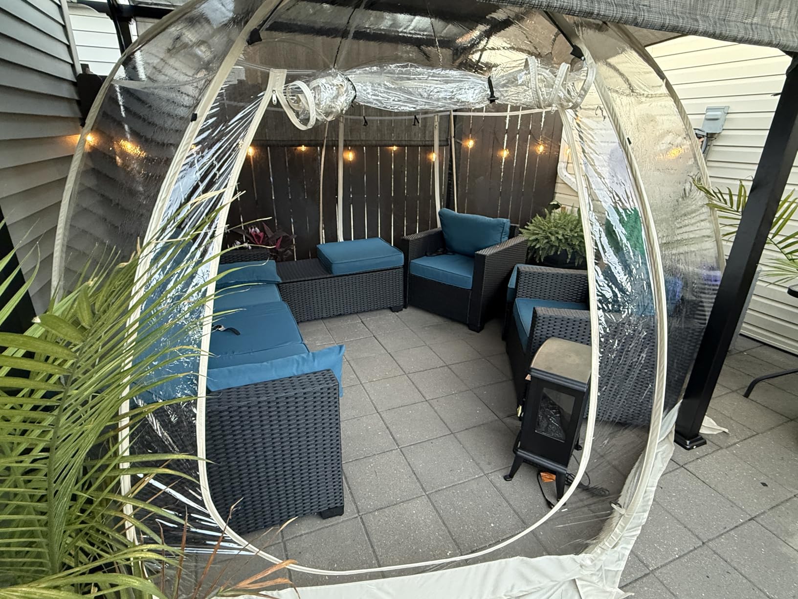 8-14 Person Pop-up Bubble Tent with Waterproof Roof & Vent Windows - 10ft-12ft Camping Shelters, Outdoor Garden Dome Igloo with 0.15mm Clear PVC, 540° Transparent Screen Room for Patio, Backyard customer photo 1