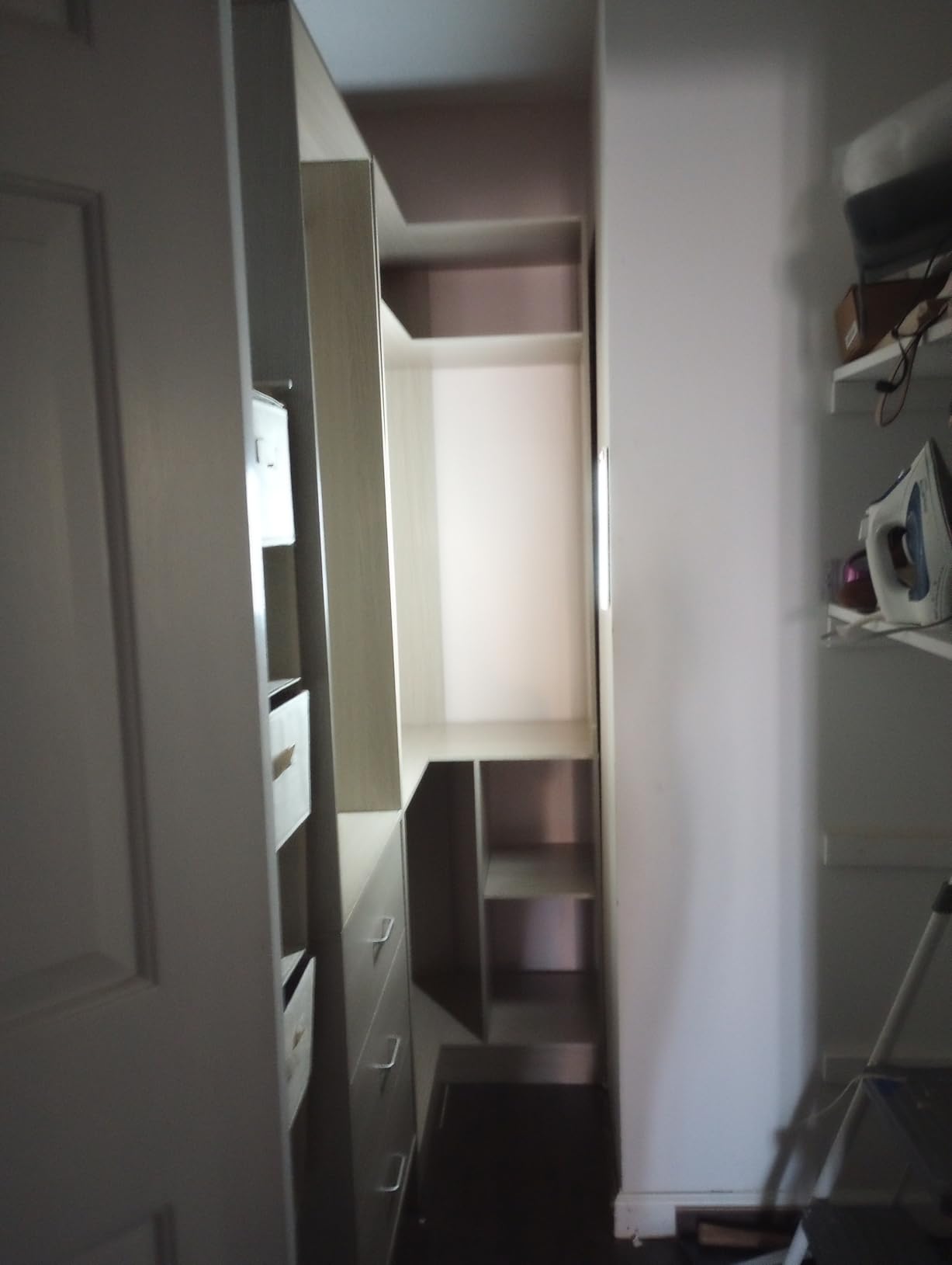 Aheaplus Closet System with 3 Drawers, 2 Hanging Rods & Corner Tower, Corner Closet System with Hanging, L-Shaped Walk-In Wardrobe Organizer, 1300+ lbs Capacity, Set of 2, White customer photo 2