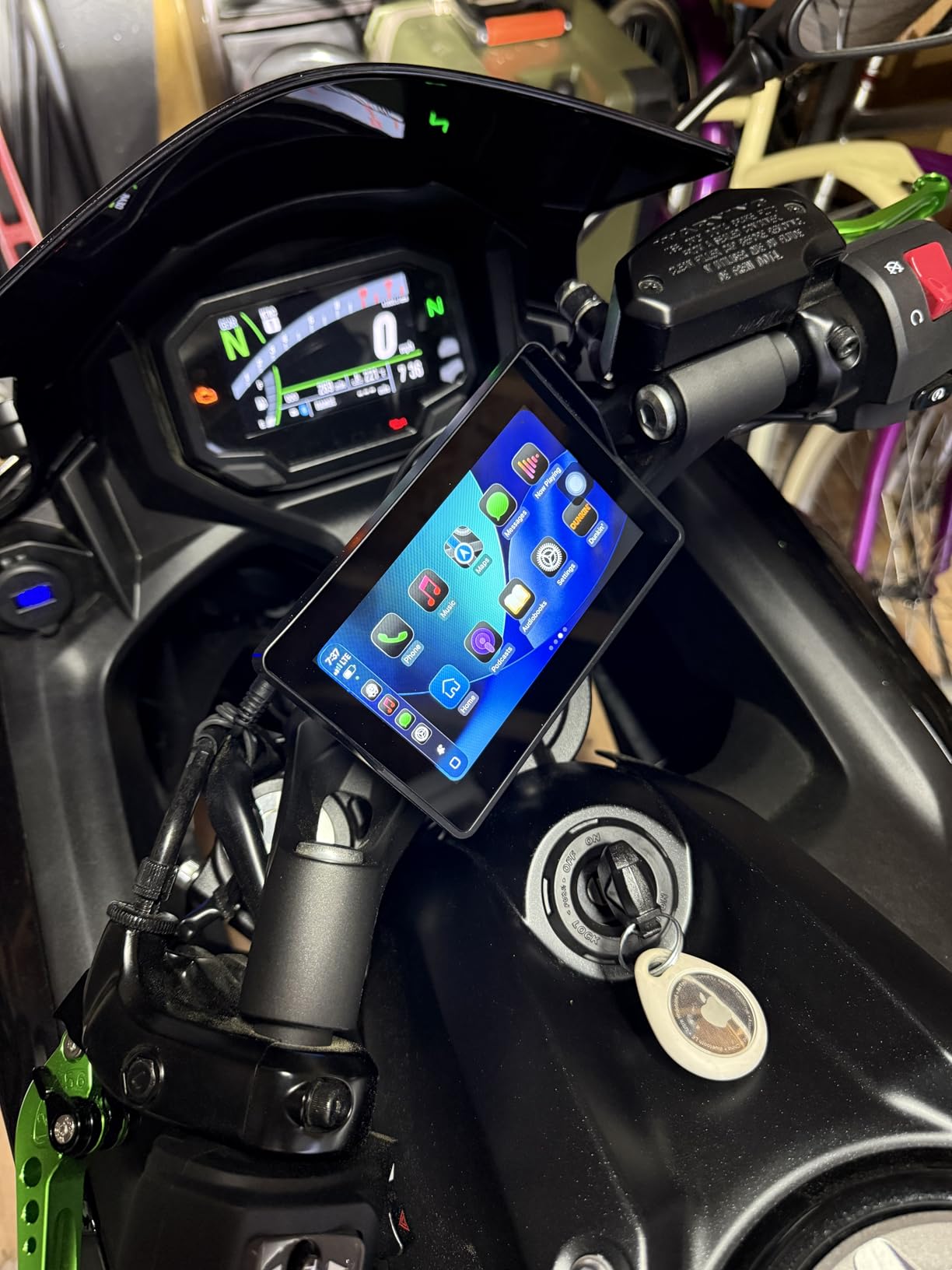 WonVon 5 Inch Motorcycle Carplay GPS Navigation System with Apple Carplay and Android Auto Portable Screen with Dual Bluetooth, Navigation, Siri, Google Assistant (Not Included TPMS) customer photo 1