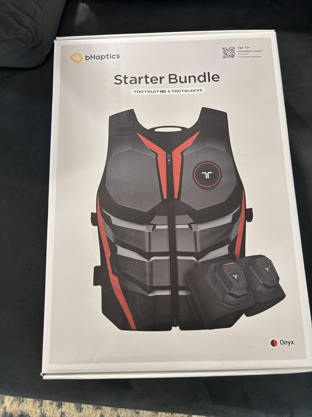 Starter Bundle Onyx- TactSuit Air Onyx, TactSuit Sleeve Bundle for The Complete immersive VR, PC, Flatscreen, Sim Racing Experience customer photo 1