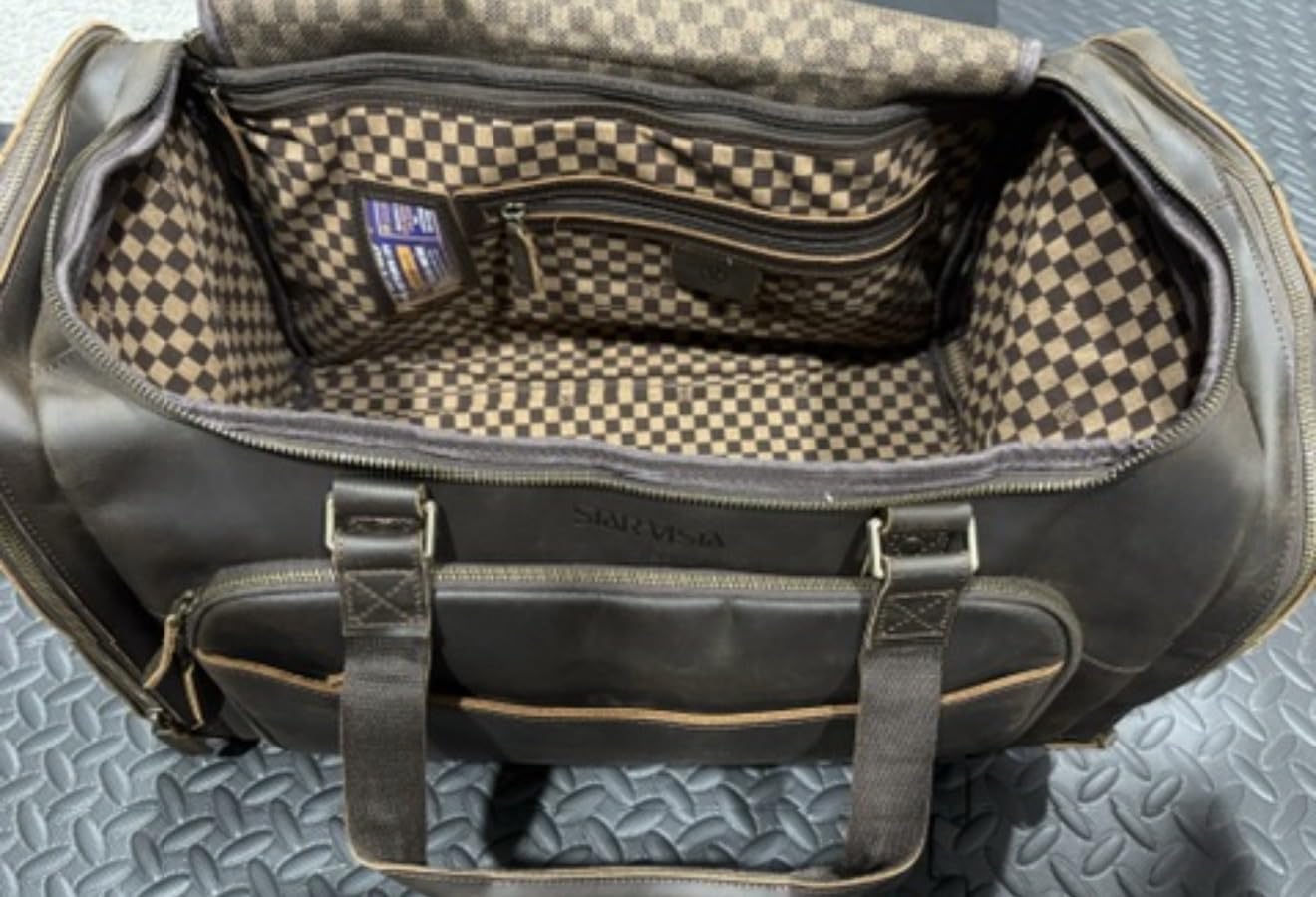 STAR VISTA Voyager-04 Luxury Travel Duffel Bag, Full Grain Cowhide Leather, Premium Canvas Lining, Padded Laptop Compartment, Multiple Pockets, 22 inch Carry-on Size customer photo 2
