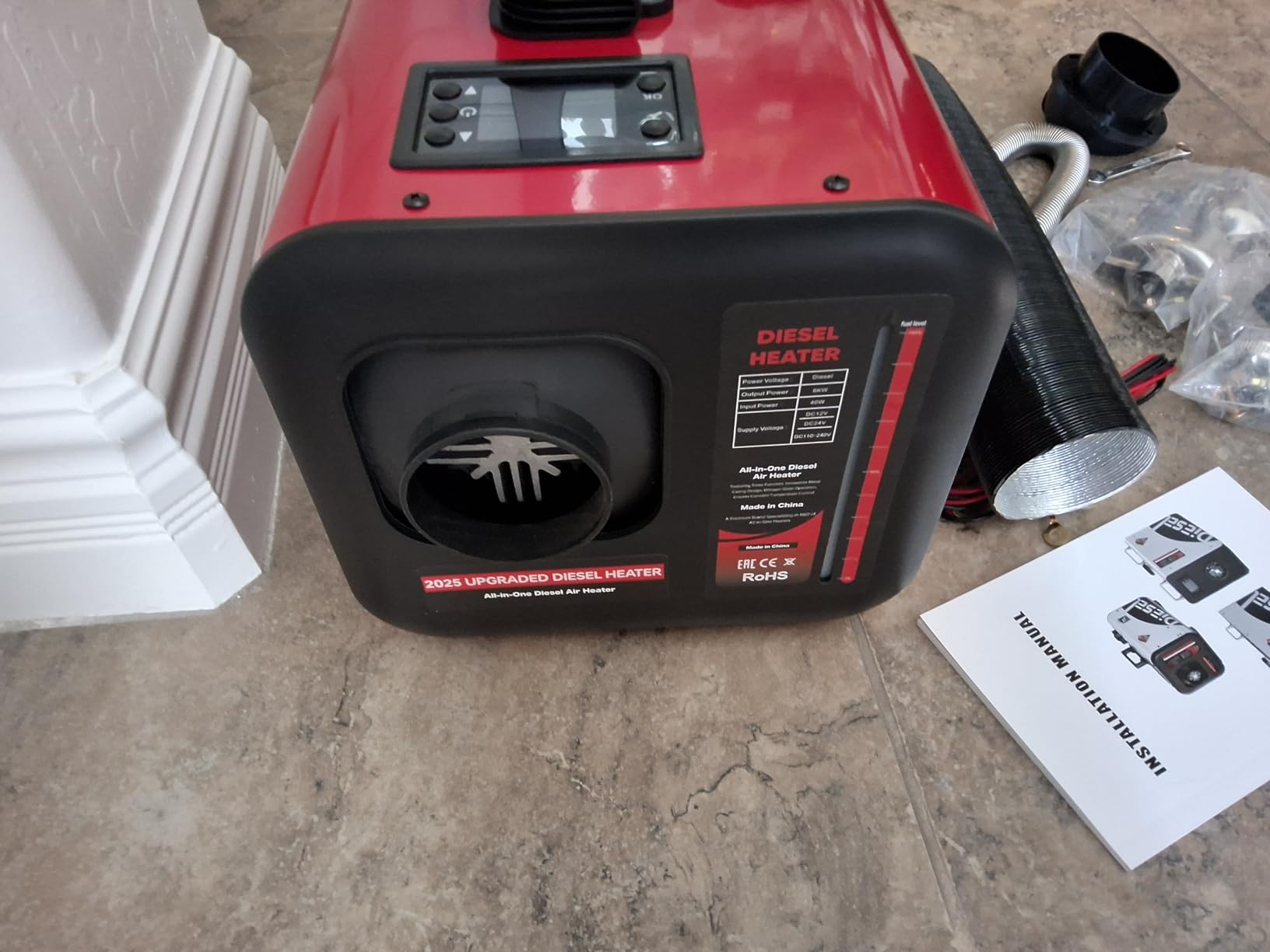 SILVEL Diesel Heater 8KW 110V/12V/24V, All-in-One 9L-10L Portable Diesel Air Heater with LCD Screen, Remote Control, Suitable for Car, Camper, RV, Truck, Home, Garage, Shop, Boat, White customer photo 2