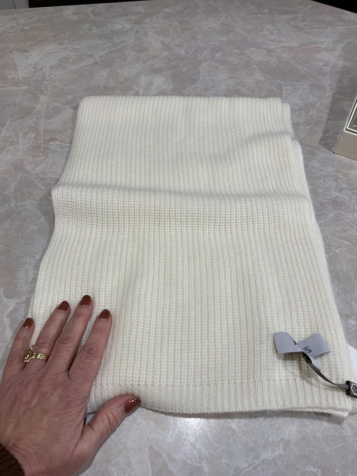 KVSS 100% Pure Cashmere Rib Scarf for Women Knit Scarves Ultra Soft | Luxury Cashmere from inner Mongolia customer photo 1