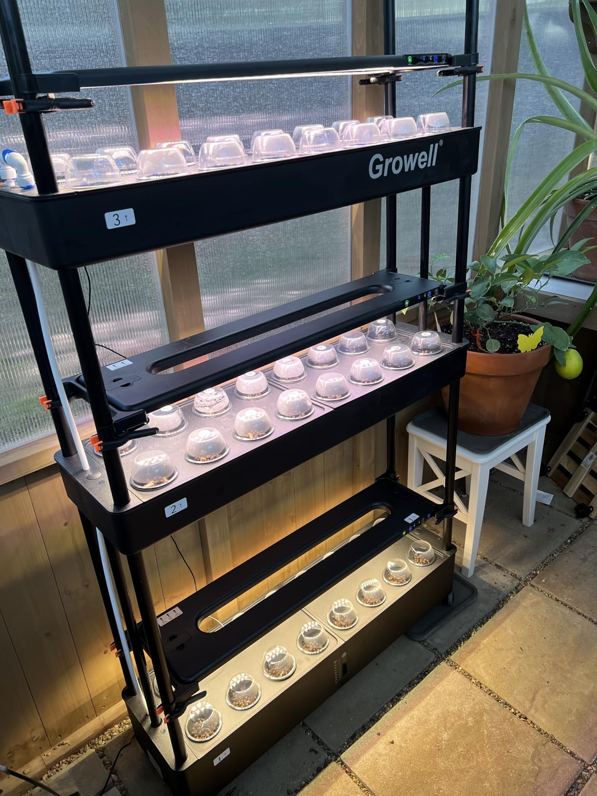 Large Hydroponics Growing System Kit, 48 Pods Vertical Hydroponic Garden, with 48 Large Buckets, 40L Indoor Garden System for Herb Vegetable Fruit, with 2 Light Modes customer photo 2