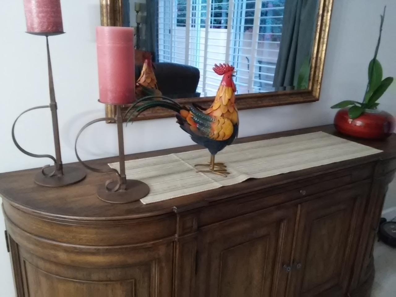 Regal Art & Gift Handcrafted Metal Rooster Statue, Weather-Resistant Farmhouse Yard Art, Garden Sculpture, Detailed Feather Design, Decorative Bird for Home & Garden, Copper Platina, 19.5