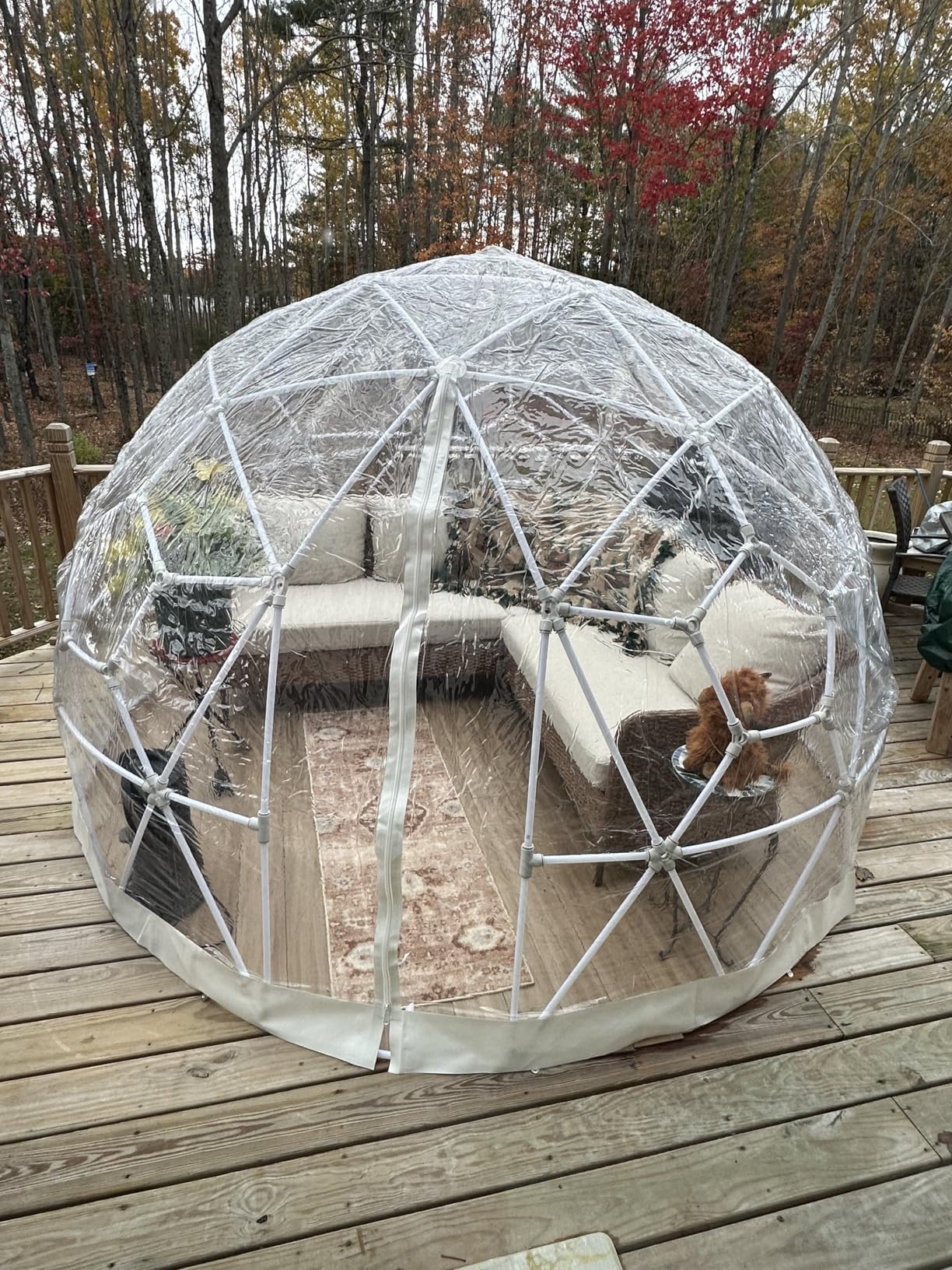 VEVOR Garden Dome Tent, 12 x 7.2 ft Clear Bubble Tent House for 4-7 Person, Waterproof PVC Geodesic Dome Greenhouse with Ventilated Window, Outdoor Igloo customer photo 2