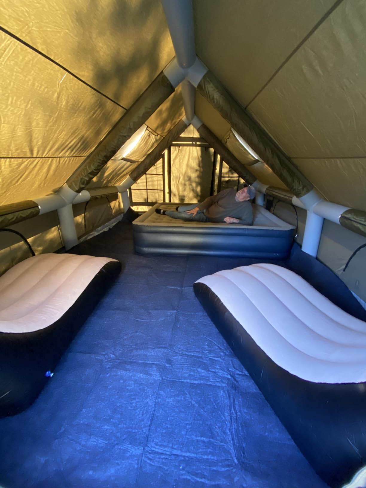 Large Luxury Inflatable Camping Tent, Technology Cotton Canvas Tent for 4-6-8-10-12 People | Breathable and Waterproof Tent with Skylight and Stove Jack customer photo 1