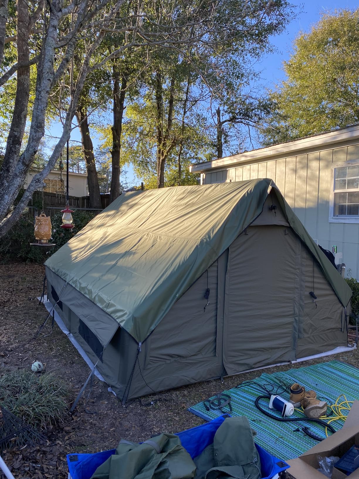 Large Luxury Inflatable Camping Tent, Technology Cotton Canvas Tent for 4-6-8-10-12 People | Breathable and Waterproof Tent with Skylight and Stove Jack customer photo 2