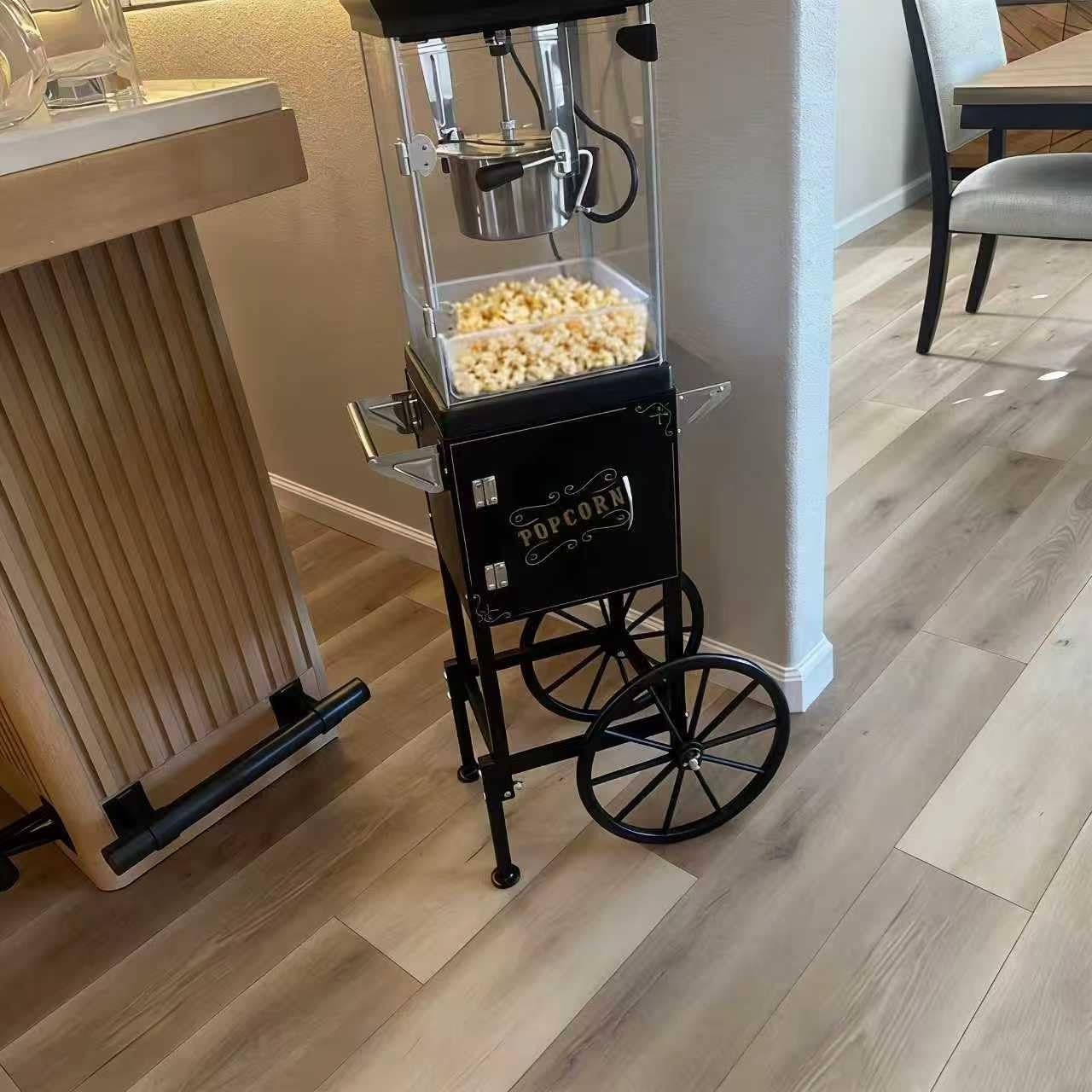 16oz Upgraded Commercial Popcorn Machine with Cart, Large Popcorn Machine Makes Up to 80 Cups, Movie Theater Pop Corn Machine with Easy-Rolling wheels & Stainless-Steel Kettle, Red&Gold customer photo 2