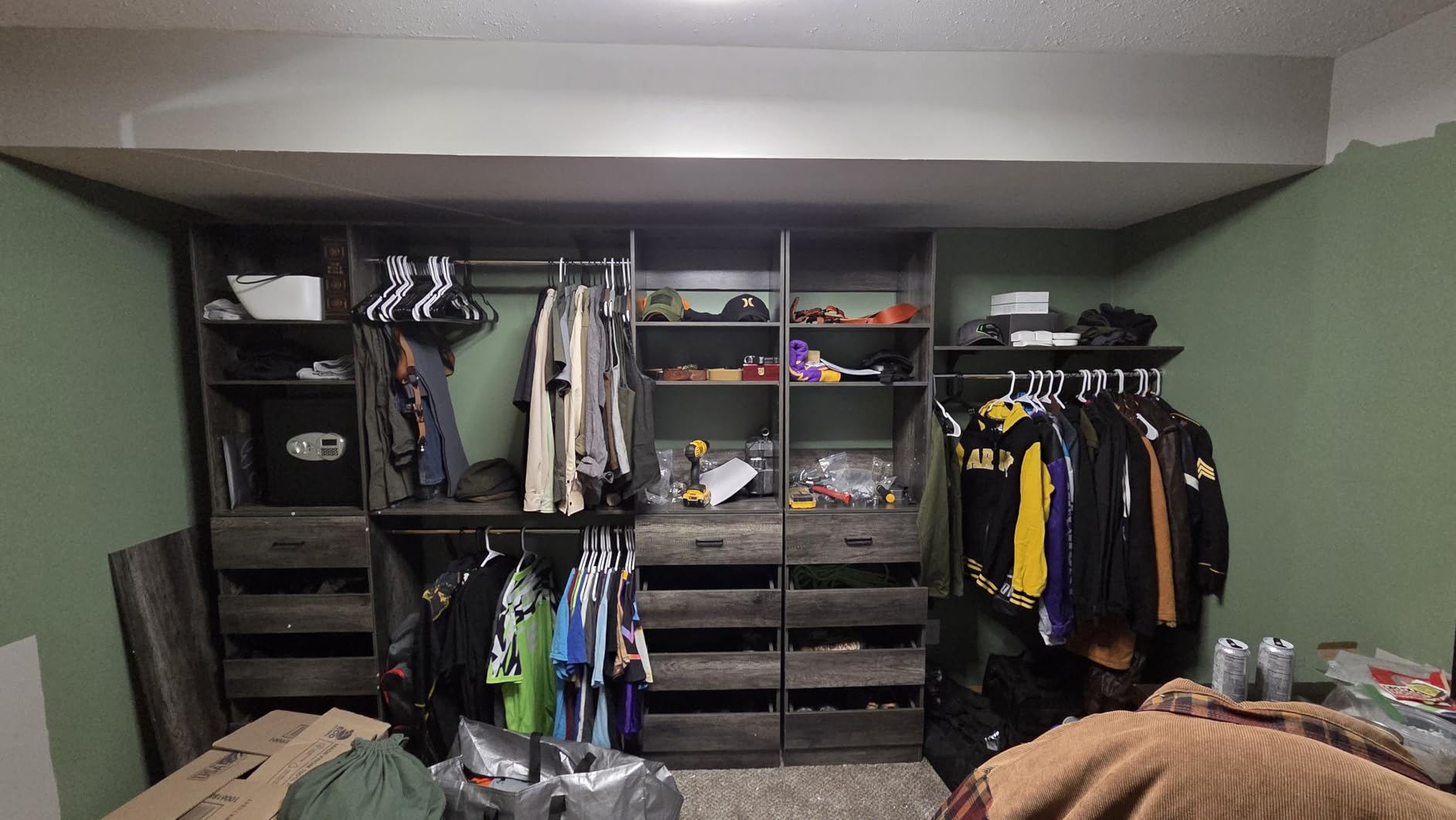 Aheaplus Closet System with Drawers, Wood Closet Organizer System with 4 Hanging Rods & Top Shelves, Walk-in Closets Organizer Wardrobe Clothes Rack System, Cut Fits Spaces 4-9FT. Wide, White customer photo 1