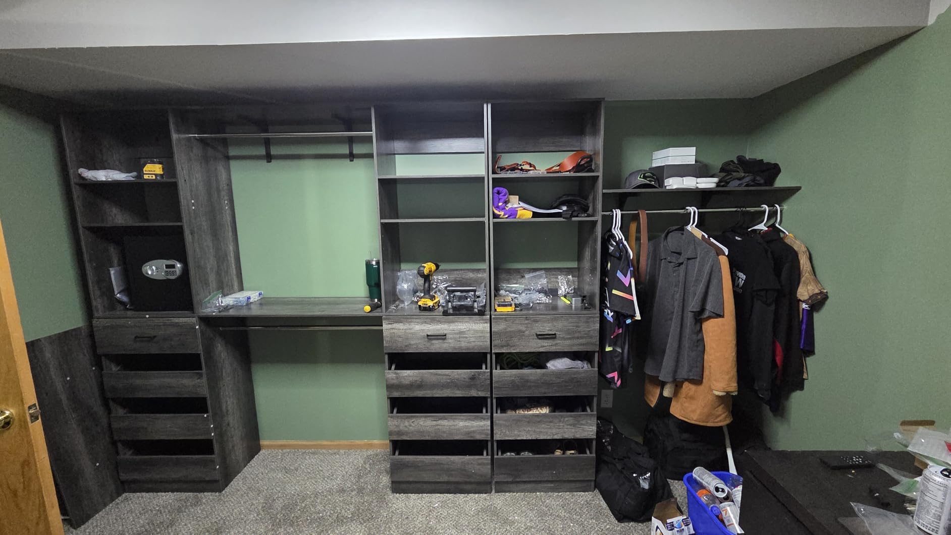 Aheaplus Closet System with Drawers, Wood Closet Organizer System with 4 Hanging Rods & Top Shelves, Walk-in Closets Organizer Wardrobe Clothes Rack System, Cut Fits Spaces 4-9FT. Wide, White customer photo 2