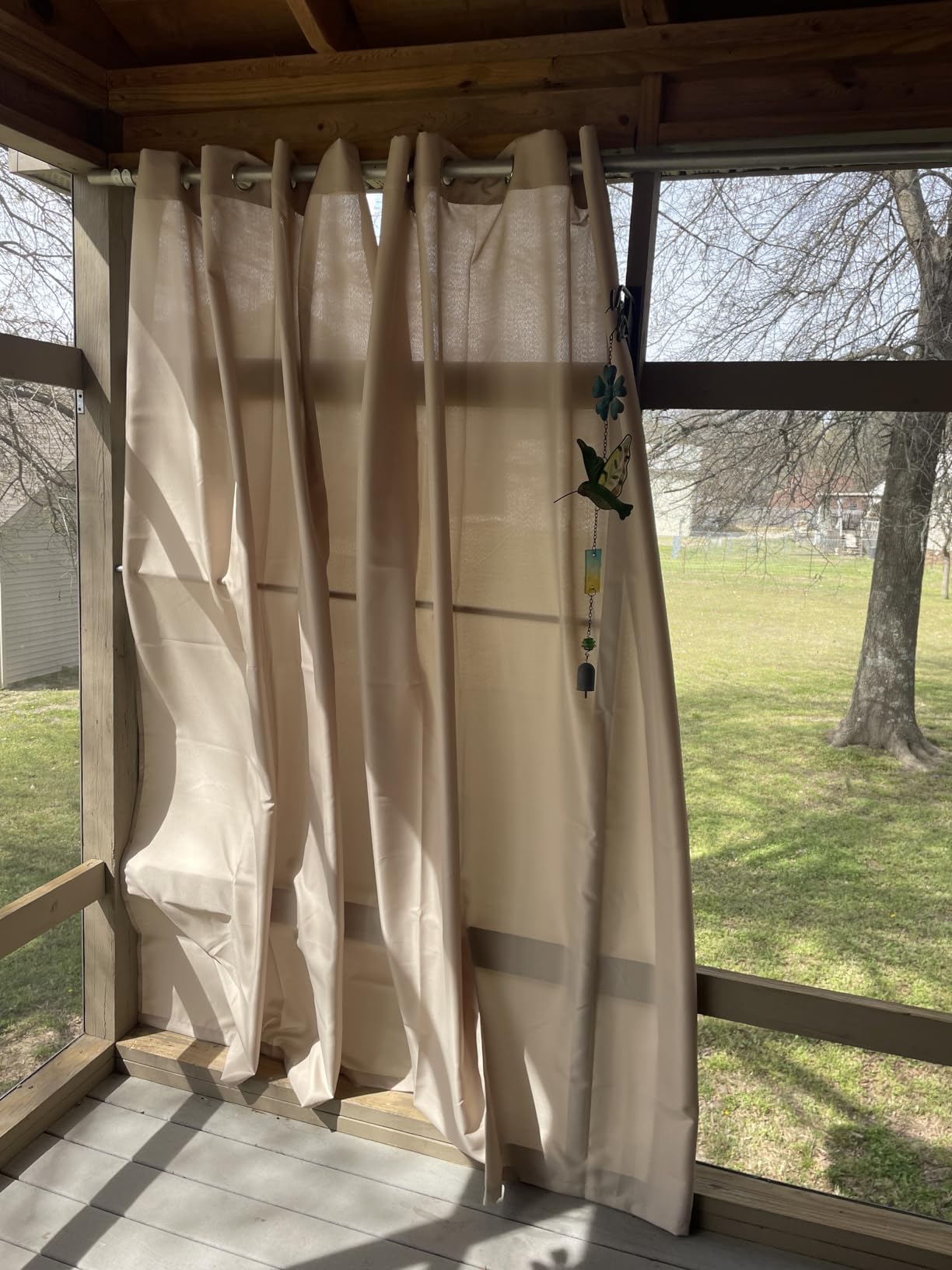 Outdoor Curtains for Patio Waterproof - 6 Panels Privacy Weatherproof Outside Curtains with Grommets for Pergola, Gazebo, Porch, Cabana, Balcony, 54 x 84 Inch, Cream customer photo 1