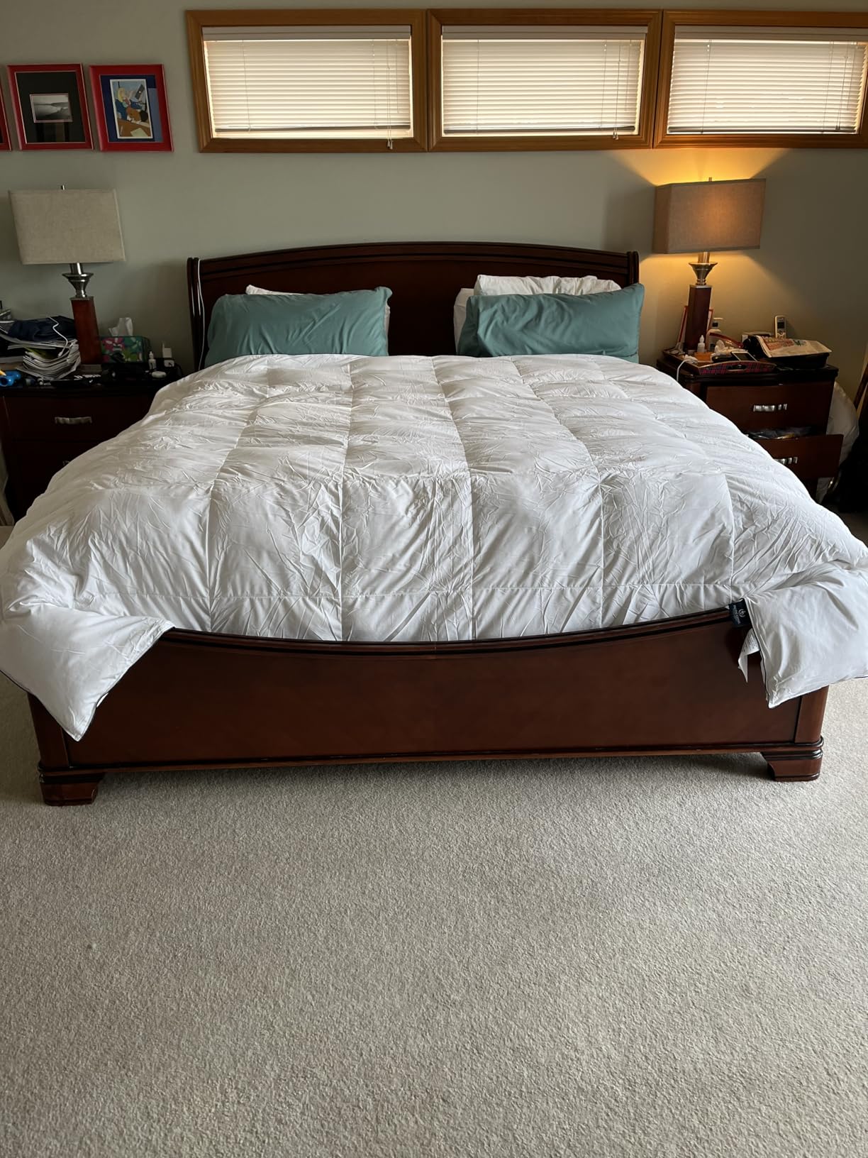 Pacific Coast Luxury White Goose Feather and Down Fiber Comforter King Size, All Season Fluffy Hotel Bedding Comforters, Ultra-Soft & Breathable Fabric Duvet Insert King with 8 Tabs, 106x90 Inch White customer photo 2