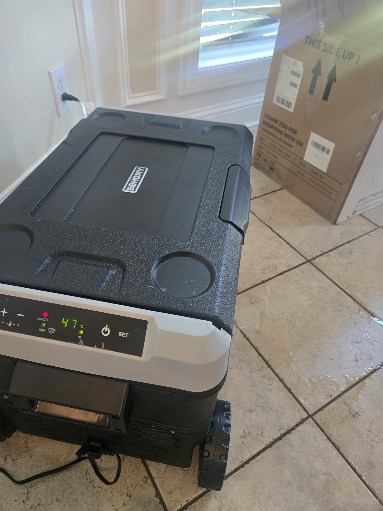 EUHOMY 12 Volt Refrigerator, 53QT(50L) Electric Cooler, Portable Freezer 12V/24V DC 100-240V AC, 12V Fridge -4℉~68℉, 12V Cooler with Wheels & 2 Baskets for Travel,Camping,Truck,Boat customer photo 2