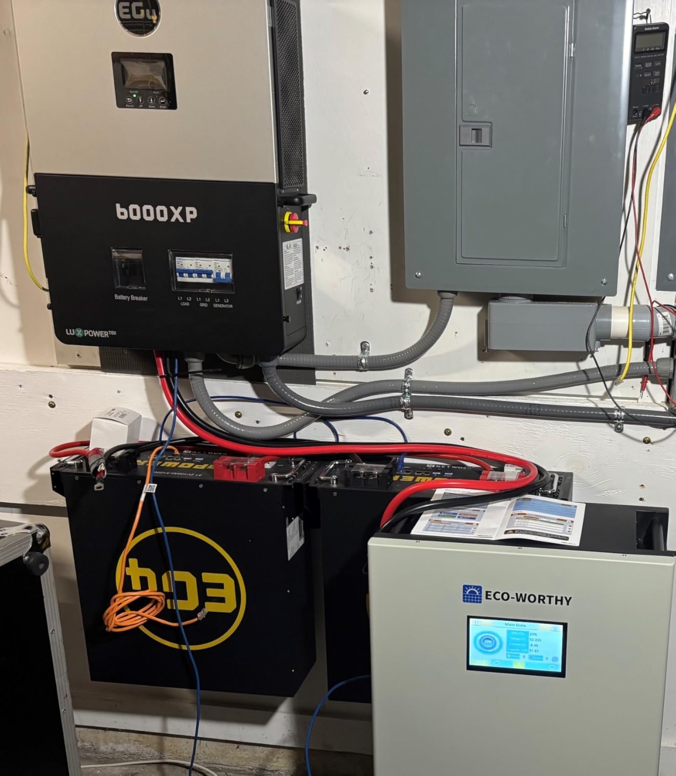 ECO-WORTHY Powermega 48V 314Ah LiFePO4 Battery, 16.1kWh High Capacity Energy Storage with Breakers, 200A Active Balancing BMS, Aerosol Fire Protection,7