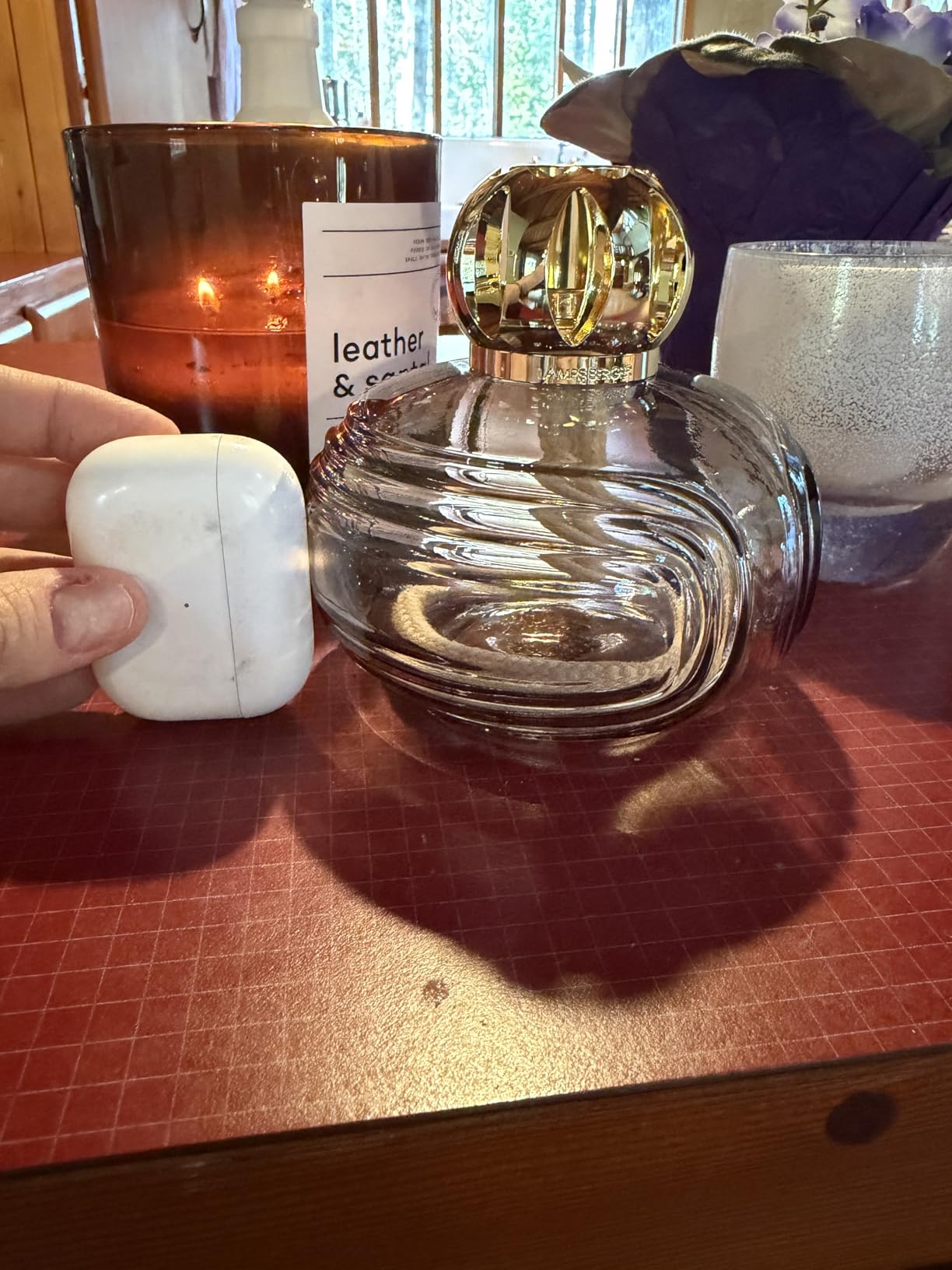 MAISON BERGER Enigma Lampe Berger - Art Deco 2-in-1 Odor-Neutralizing and Fragrance Catalytic Lamp, 386 mL / 13.05 fl oz - No Fragrance Included - Made in France (Grey) customer photo 1