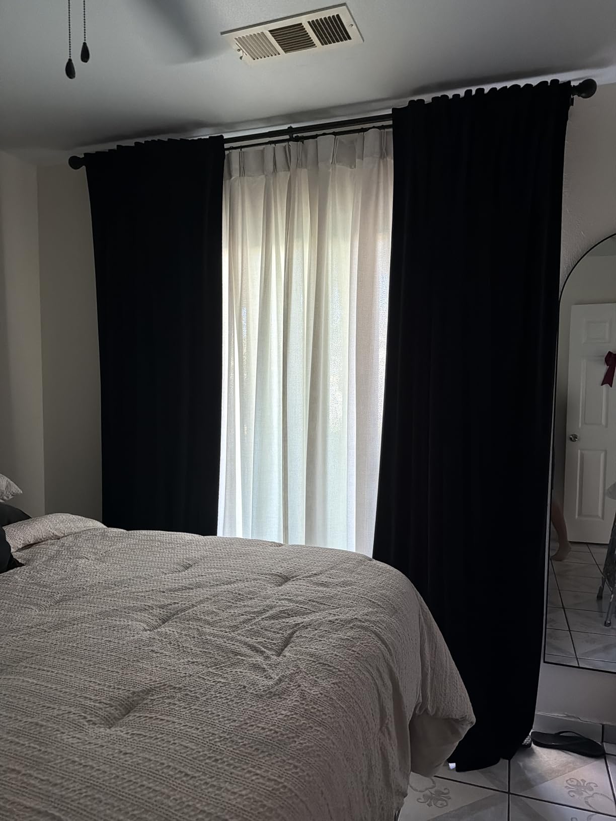 Extra Long 120 Inch Natural Linen Floor to Ceiling Kids Bedroom Curtains 2 Panels Set, Memory Shape Pinch Pleated Semi Sheer Tall Drapes Light Filtering Privacy Nursery Farmhouse 50 Inch Wide Curtain customer photo 1