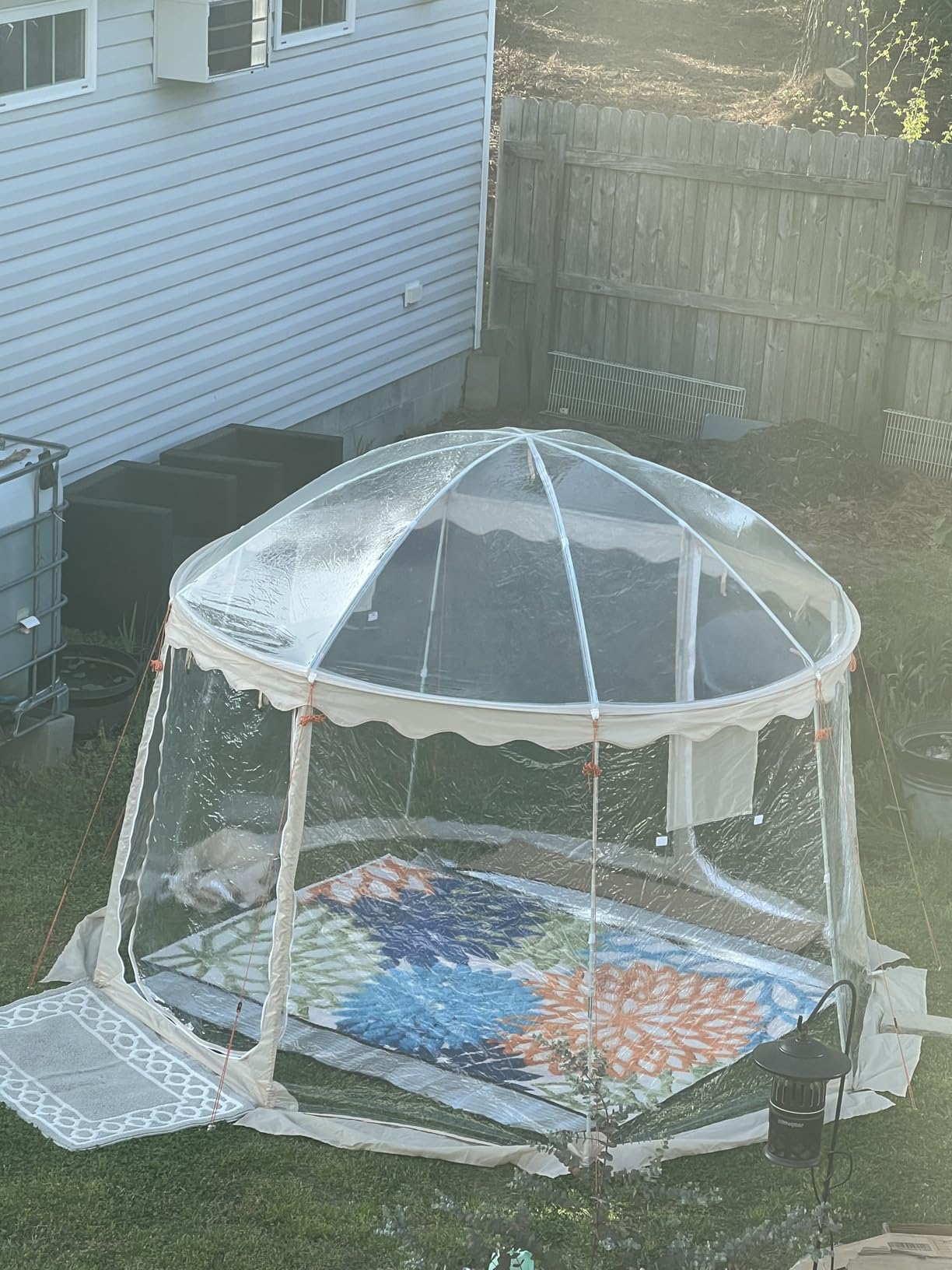 Tangkula Pop Up Bubble Tent, 10x10 Ft Oversize Weatherproof Clear Outdoor Dome Tent for 8-10 People with 2 Roll-Up Doors, Stakes, Wind Ropes, Sandbags, Carrying Bag for Winter Cold Protection customer photo 1