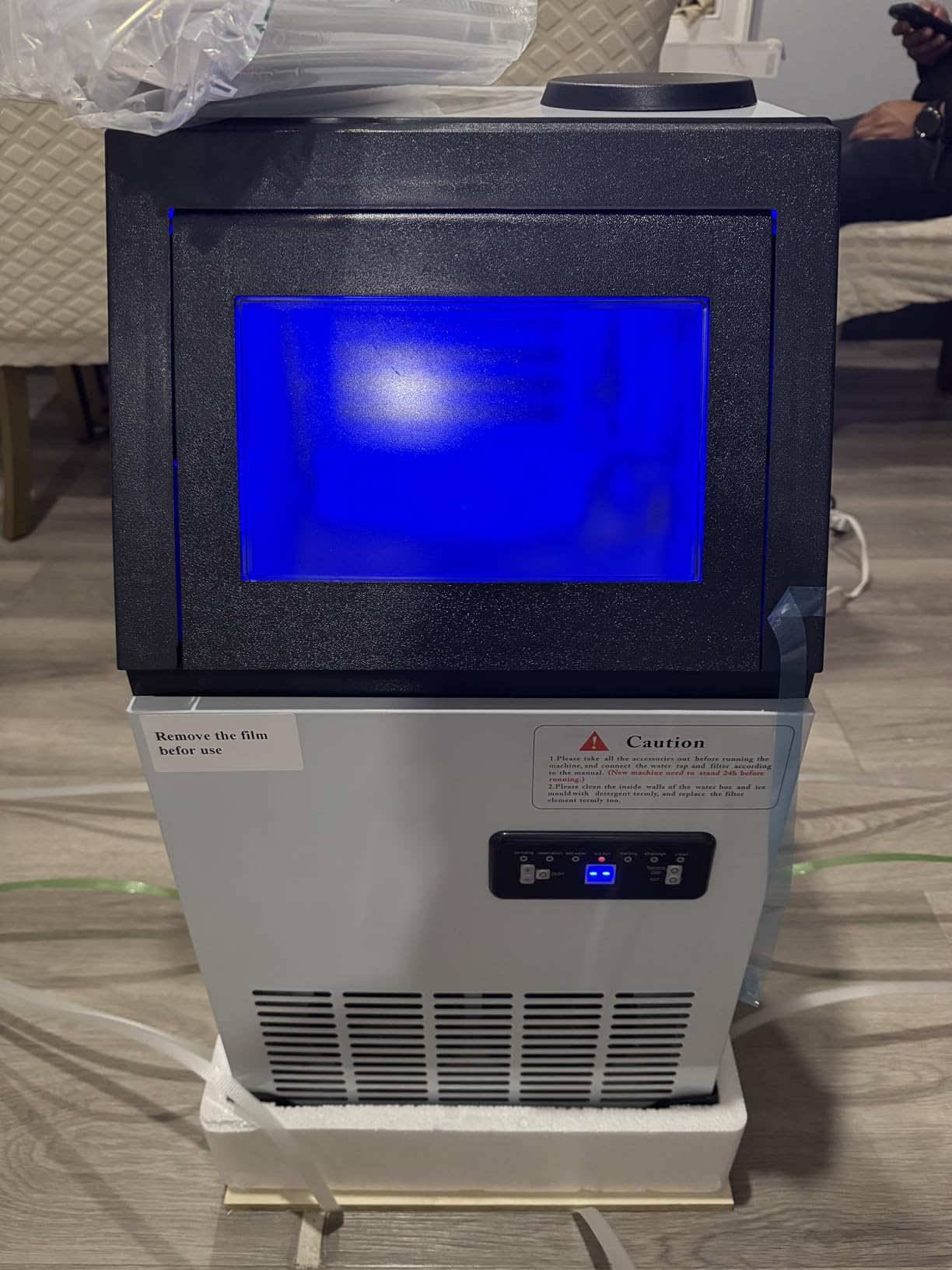 Commercial Ice Maker Machine 110LBS/24H, Undercounter or Freestanding Ice Machine with 22LBS Storage Bin, Stainless Steel Self-Cleaning for Home, Bar, Restaurant, Coffee Shop customer photo 2