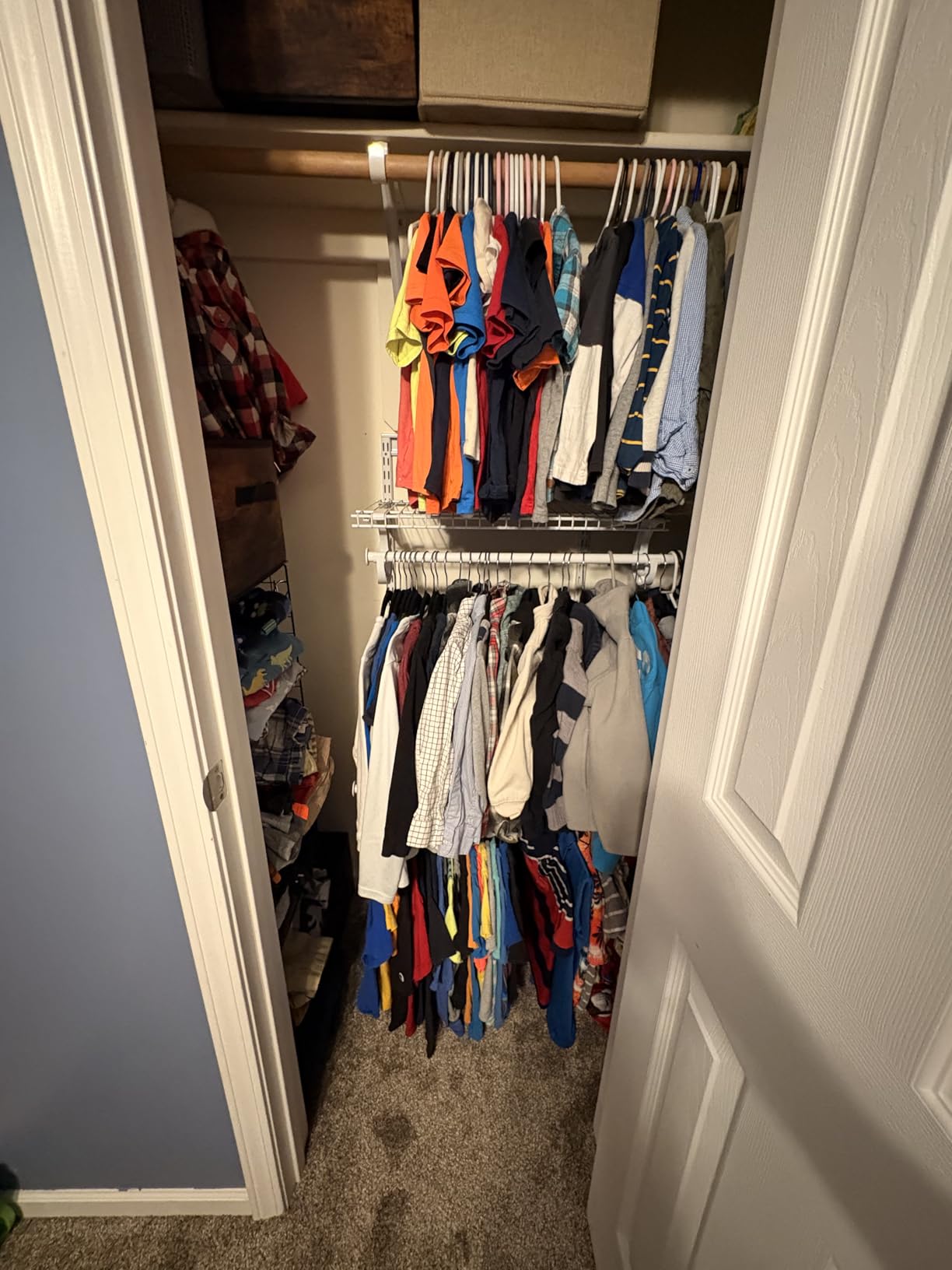 ClosetMaid ShelfTrack Closet Organizer System, Adjustable Double Hang Rod Kit, 2-Feet Wide, White customer photo 1