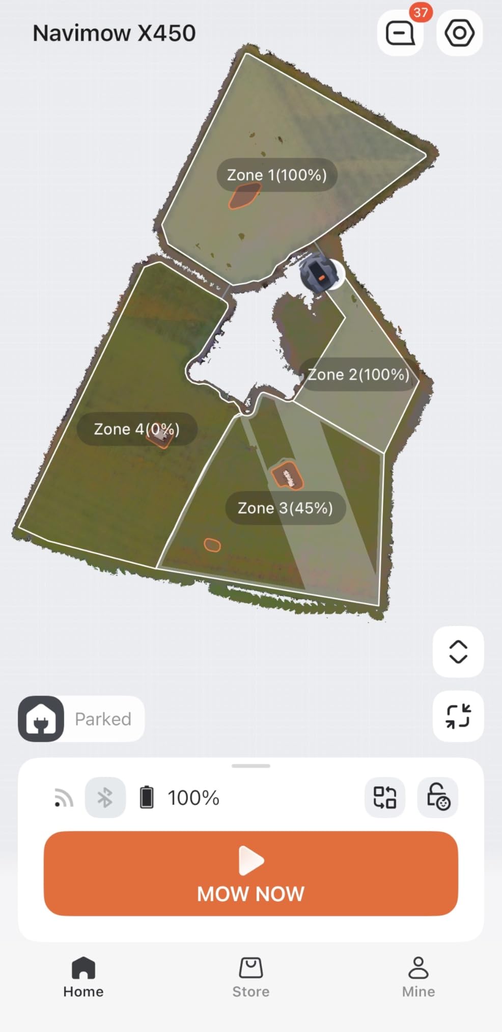 Segway Navimow X450 Robot Lawn Mower Wire Free, for up to 1.5 Acres, 4WD for 84% Slopes, Zero-Turn for Damage-Free Mowing, ORV-Tuned Lawnmower, MowMentum with 2 × 180W Motors, 0.75-4 in Cutting Height customer photo 2