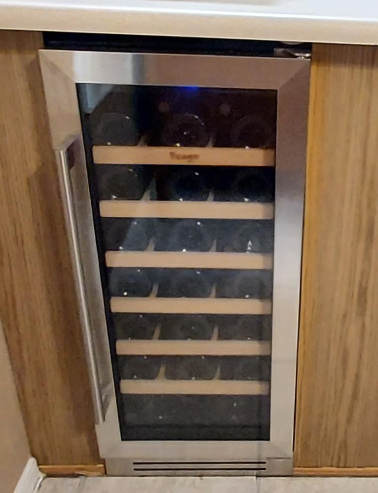 Yeego Wine Fridge Cooler - 24 Inch Dual Zone Wine Fridge Hold 52 Bottles, 40-65°F Wine Refrigerator Glass Door, Built in Fridge, Freestanding Adjustable Shelves customer photo 2